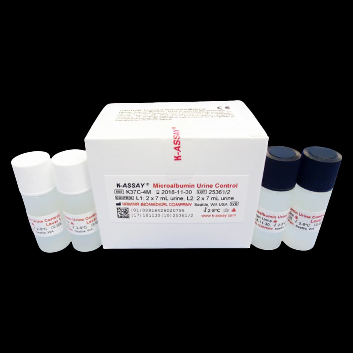 Kamiya Biomedical Microalbumin Urine Control, Level 1/2, 2 x 7 mL - Control Urine Micrroalbumin - Image 1