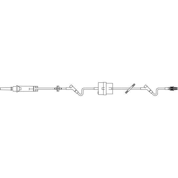 Baxter Continu-Flo IV Solution Set, 10 Drops/mL, 96" Male Luer Lock Adapter, Slide Clamp, 2 Interlink Injection Sites, Sterile, 48/Case - Central Flo Solution Set - Image 1