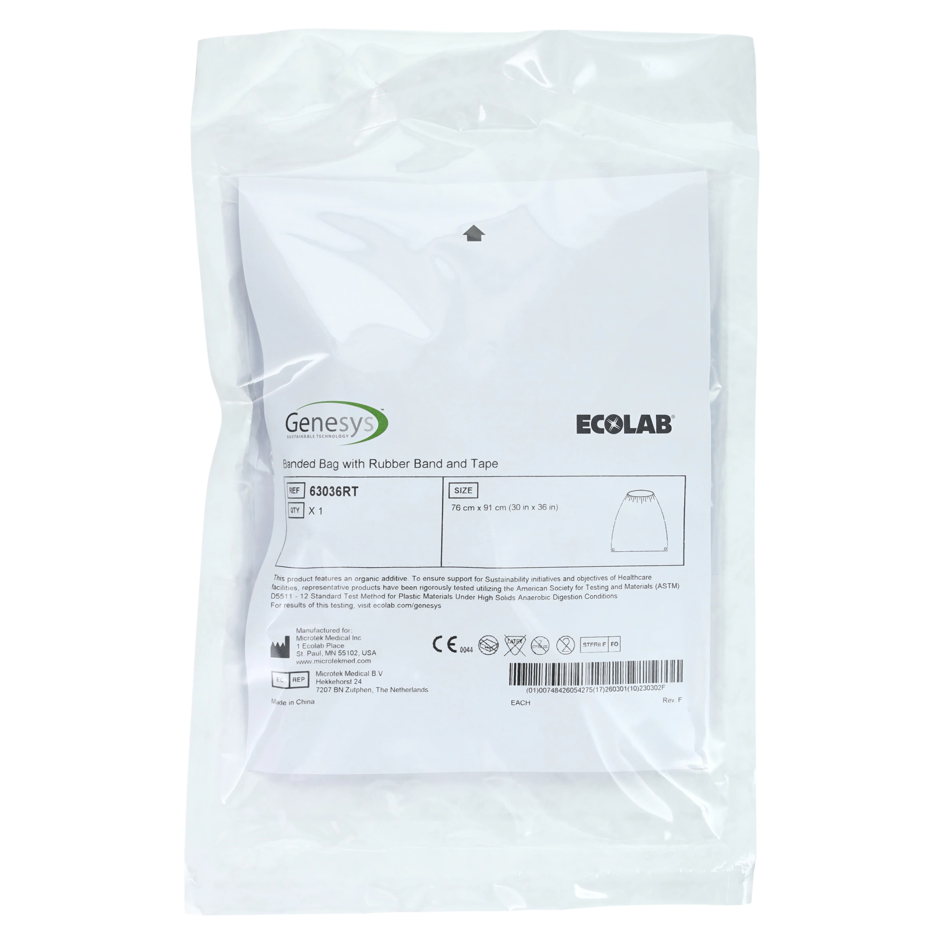 Medline Sterile Banded Bag, Clear, 30 x 36 inches, with Rubber Band Closure - Bags Banded w/Rubber - Image 1
