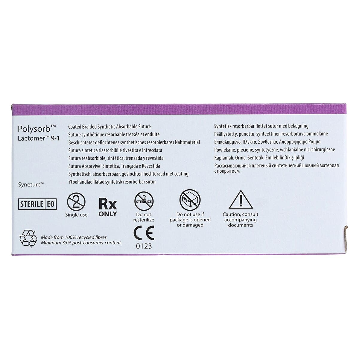 Medtronic Polysorb Absorbable Suture, 5-0, 18", P-10 Reverse Cutting Needle, Undyed, 12/Case thumbnail 7