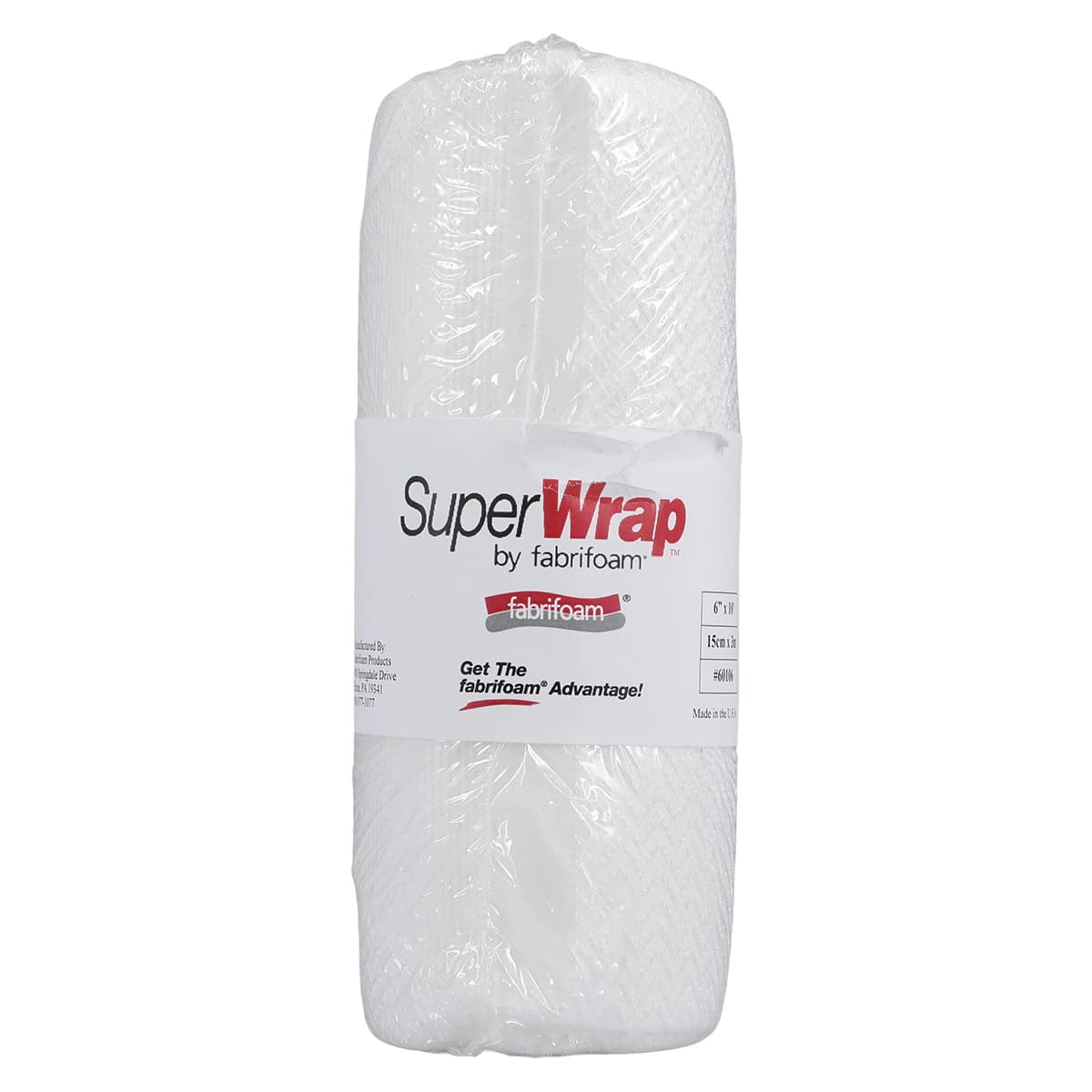 Fabrifoam SuperWrap Stretch Bandage, Nylon/Lycra with Foam Back, 6" x 10 yd, White, Each - Wrap Therapeutic SuperWrap - Image 1