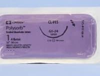 Medtronic Polysorb Absorbable Suture, Size 0, 36" Polyester Braid, GS-24 Taper Point 1/2 Circle Needle 40mm, Coated Violet, 36/Cr - Suture Polysorb Vio GS-24 - Image 1