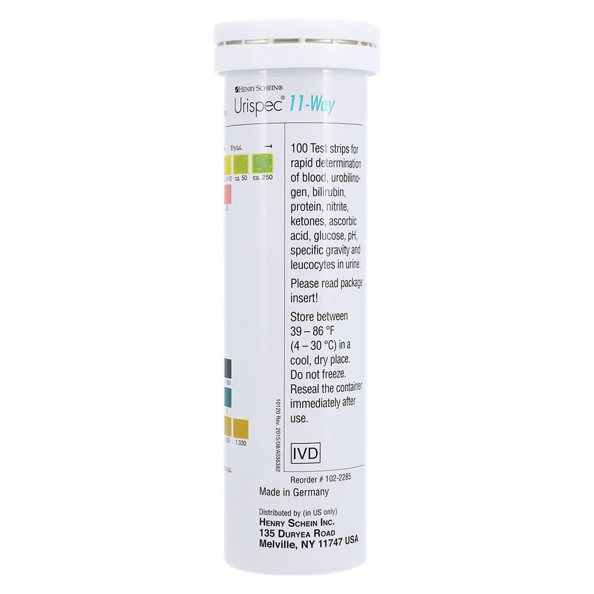 Henry Schein Urispec 11-Way Urinalysis Test Strips, 100/Bottle thumbnail 3