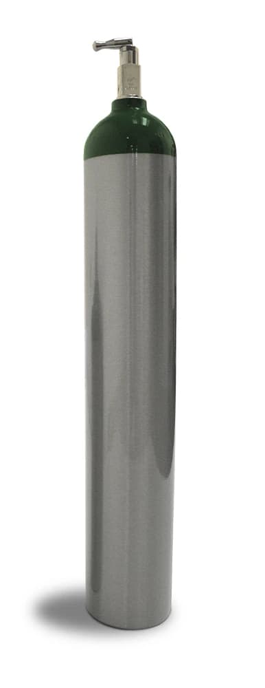 Mada Medical Products Oxygen Cylinder, Size D, Aluminum, Empty, 416L, with Type 2 Toggle Valve - Oxygen Cylinder D Alum - Image 1