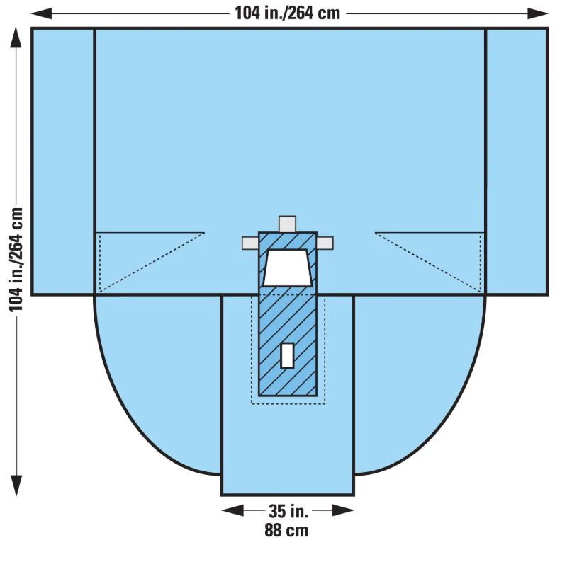 Halyard Laparoscopy/Pelviscopy Sterile Drape, 14x35" with 7x9" Abdominal Fenestration - Drape Pelviscopy/lap - Image 1