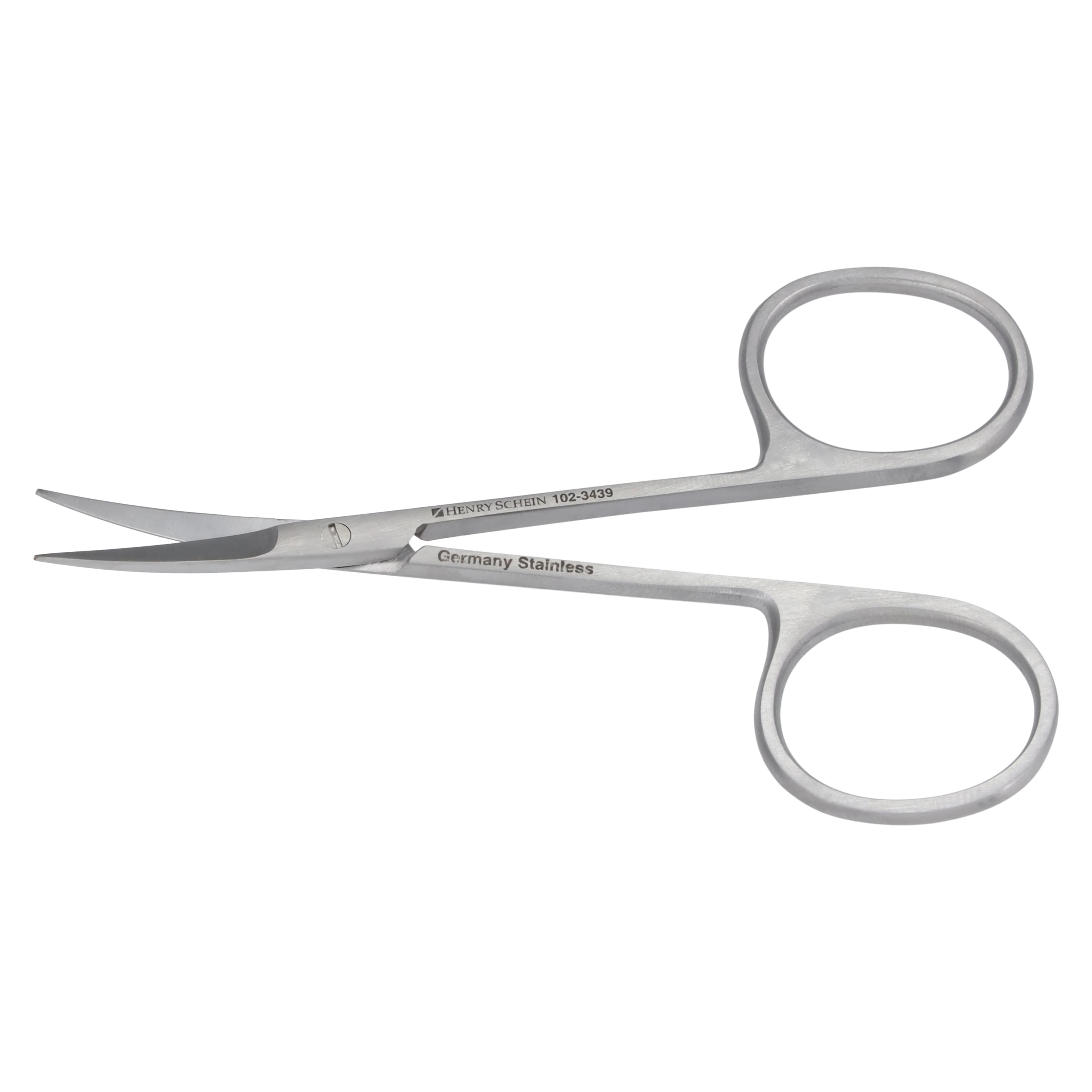 Henry Schein Iris Scissor Delicate Curved 3.5" Stainless Steel Sterile, Each - Iris Scissor Delicate 3.5" - Image 1