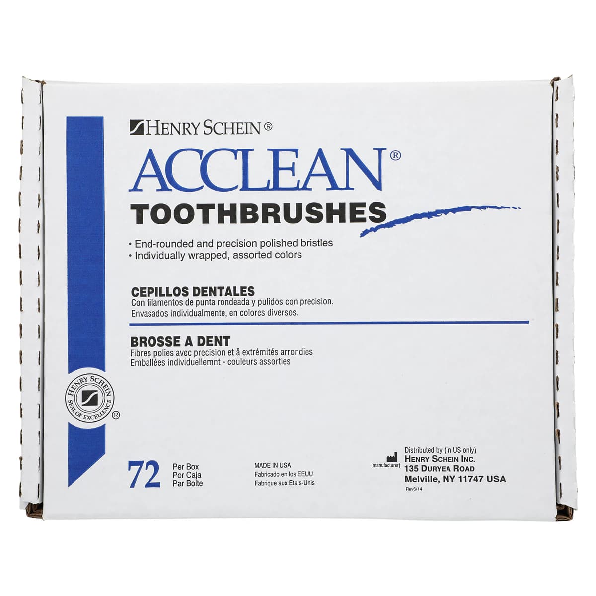 Acclean Toothbrush Child, Manual, 24 Tuft, Narrow, Assorted Neon, 72/Bx thumbnail 6