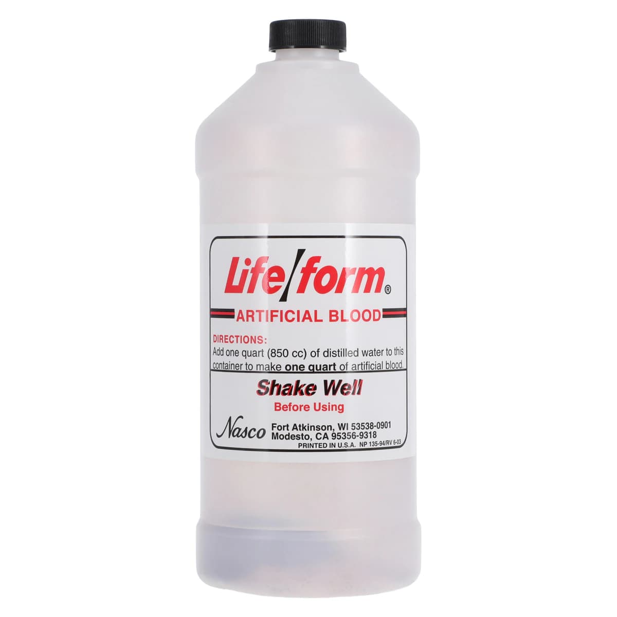 Life/form Artificial Blood for IV Training, Red Venous, 1 qt (LF01021U) - Blood Artificial - Image 1
