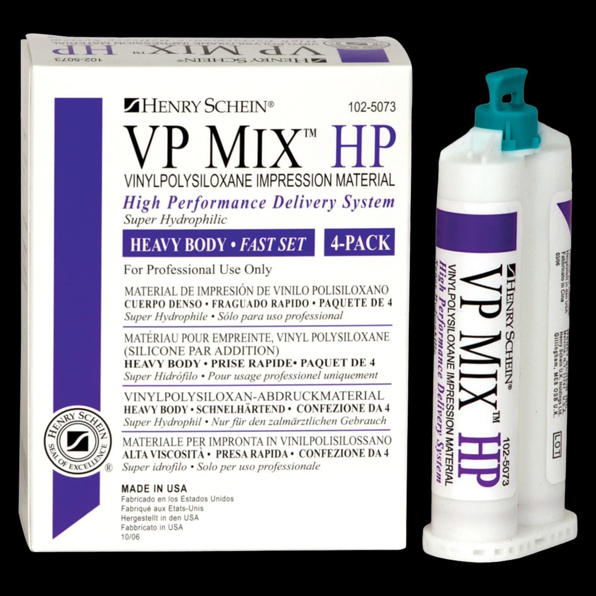 VP Mix HP VPS Impression Material, Fast Set, Heavy Body, Rose, Unflavored, Gluten Free, 4/Box thumbnail 2