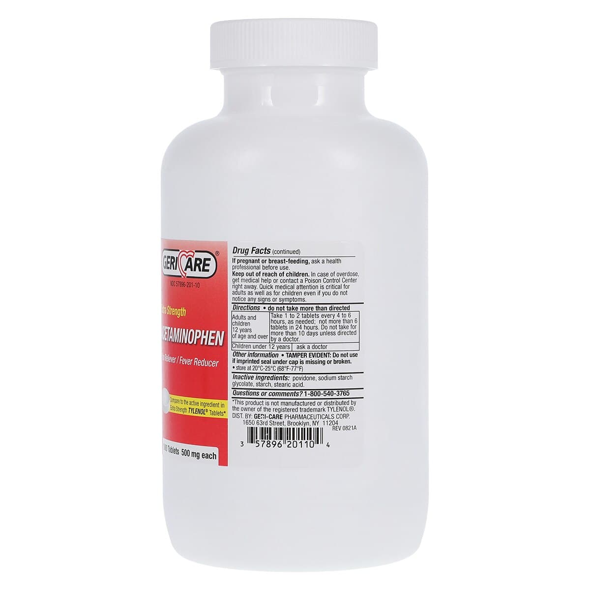 Geri-Care Acetaminophen Extra Strength Tablets, 500 mg, 1000 Count Bottle thumbnail 2