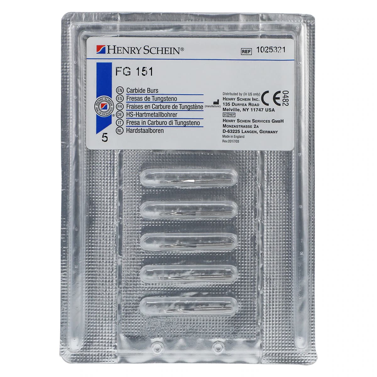 HSI Friction Grip Surgical Length Carbide Bur 151, 1.1 mm, 5/Pk thumbnail 4