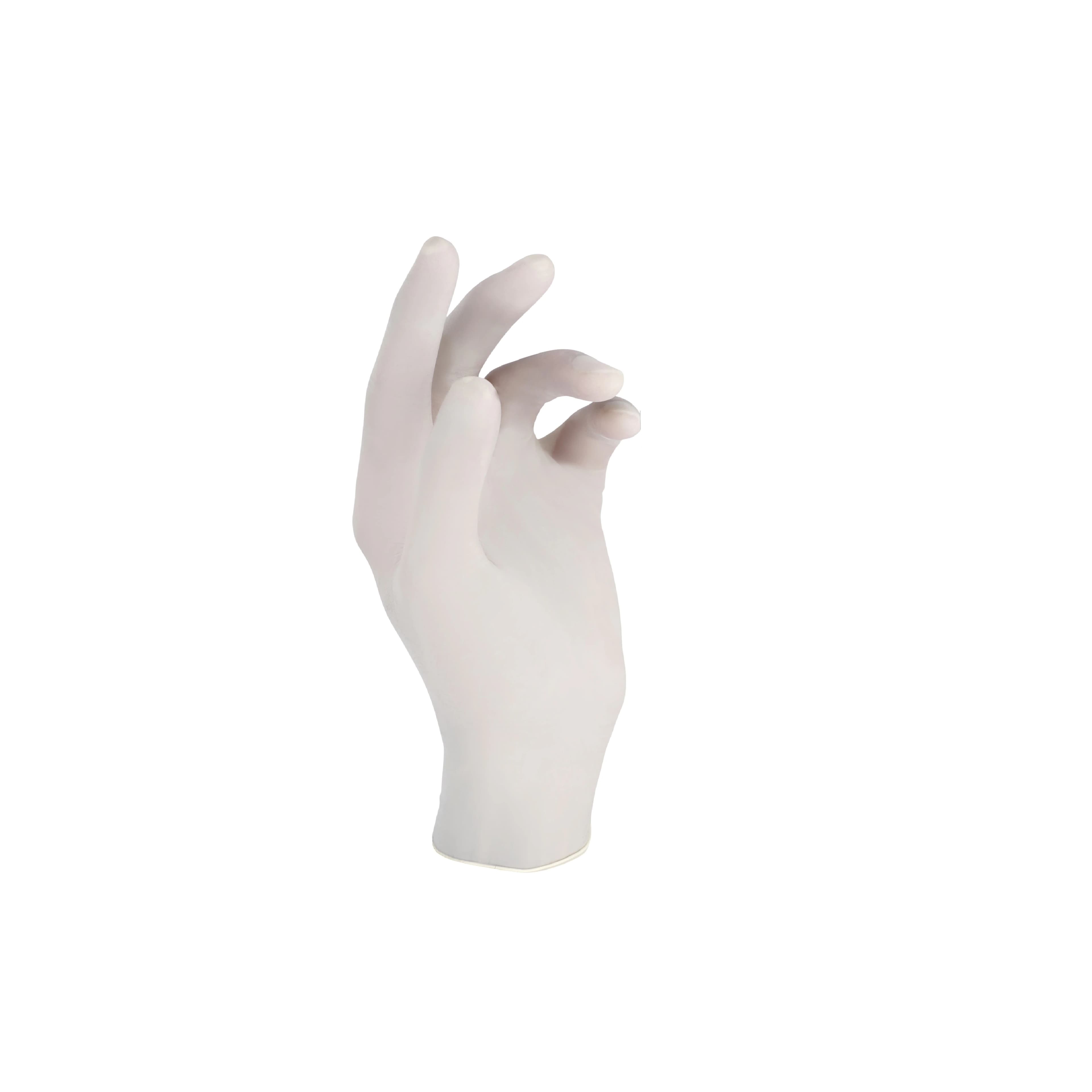 Criterion CL Latex Exam Gloves, Chlorinated, X-Small, White, Non-Sterile, 100/Box thumbnail 2