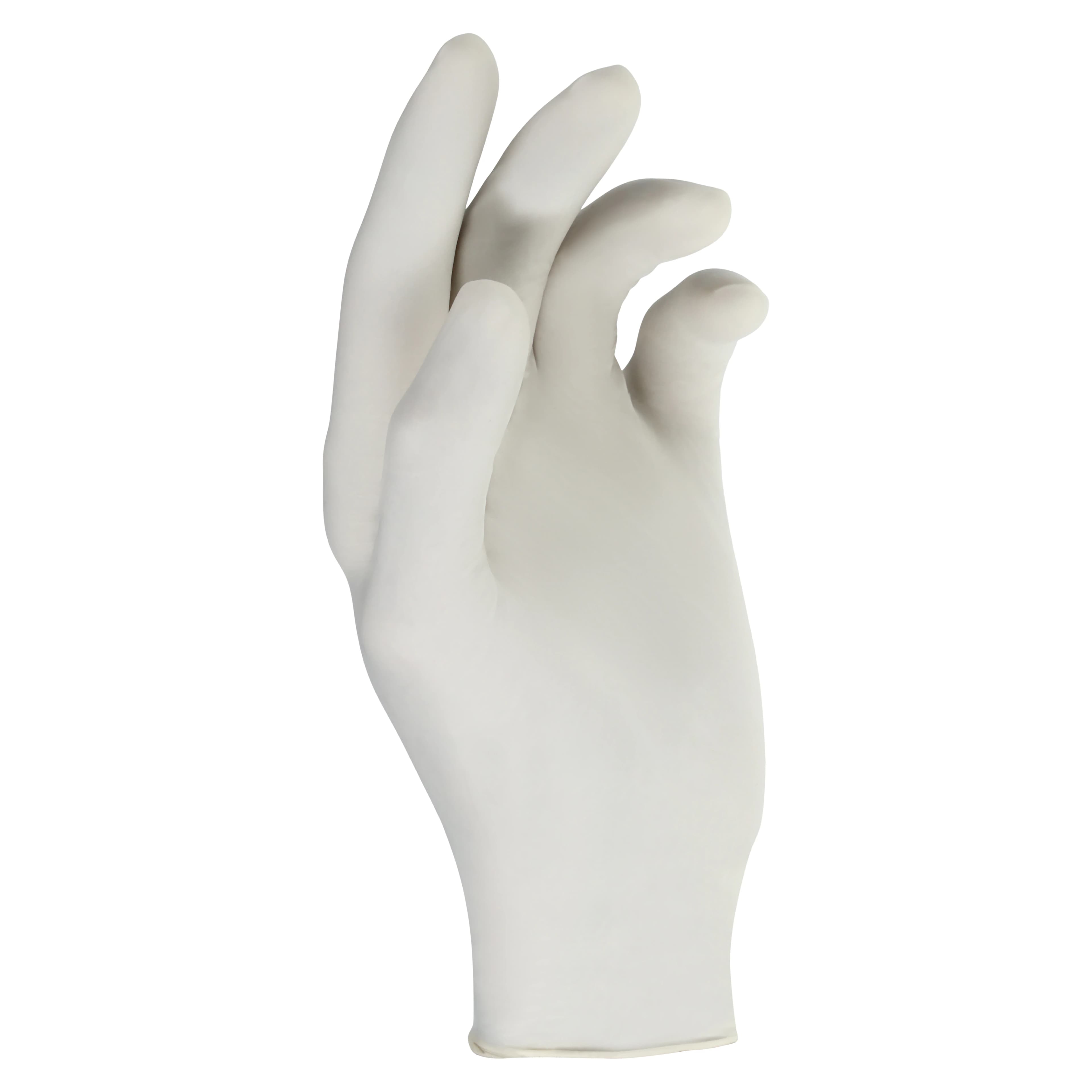 Criterion CL Latex Exam Gloves, Medium, White, Non-Sterile, Powder-Free, 100/Box thumbnail 2