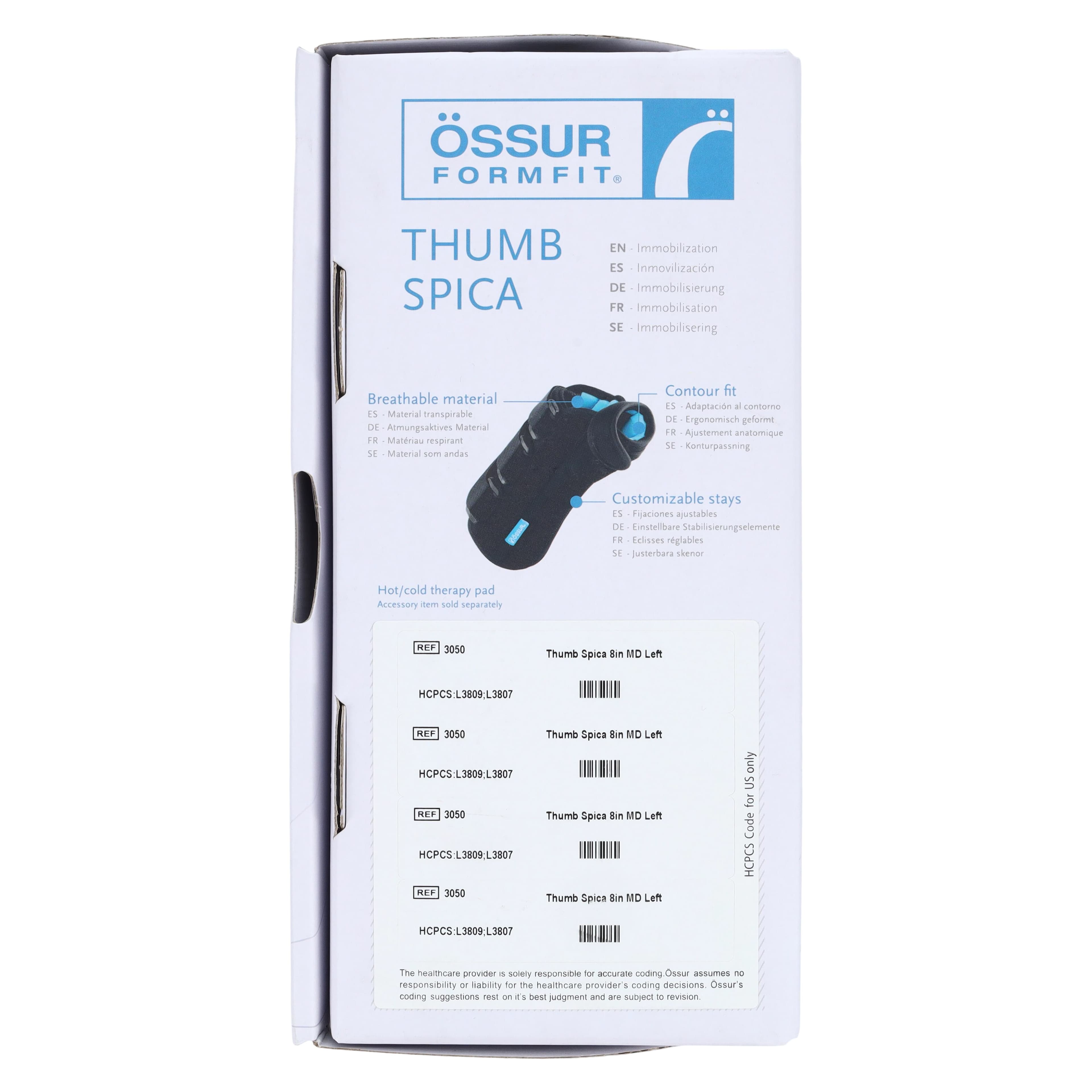 Ossur Formfit Spica Thumb Splint, Left, Medium (7-8") thumbnail 7