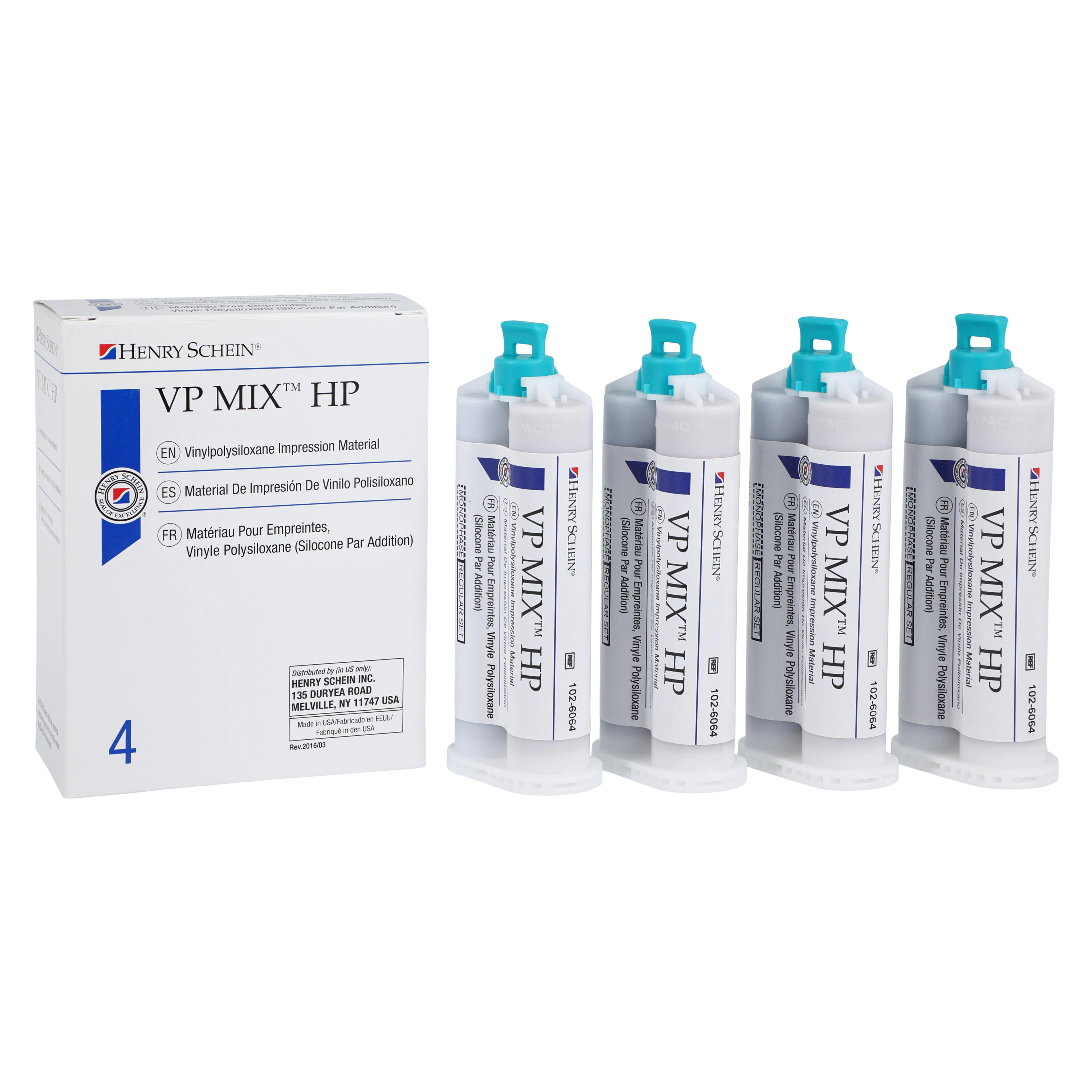 VP Mix HP Regular Set Impression Material, Monophase, Mint, Vinylpolysiloxane, 4/Box thumbnail 3