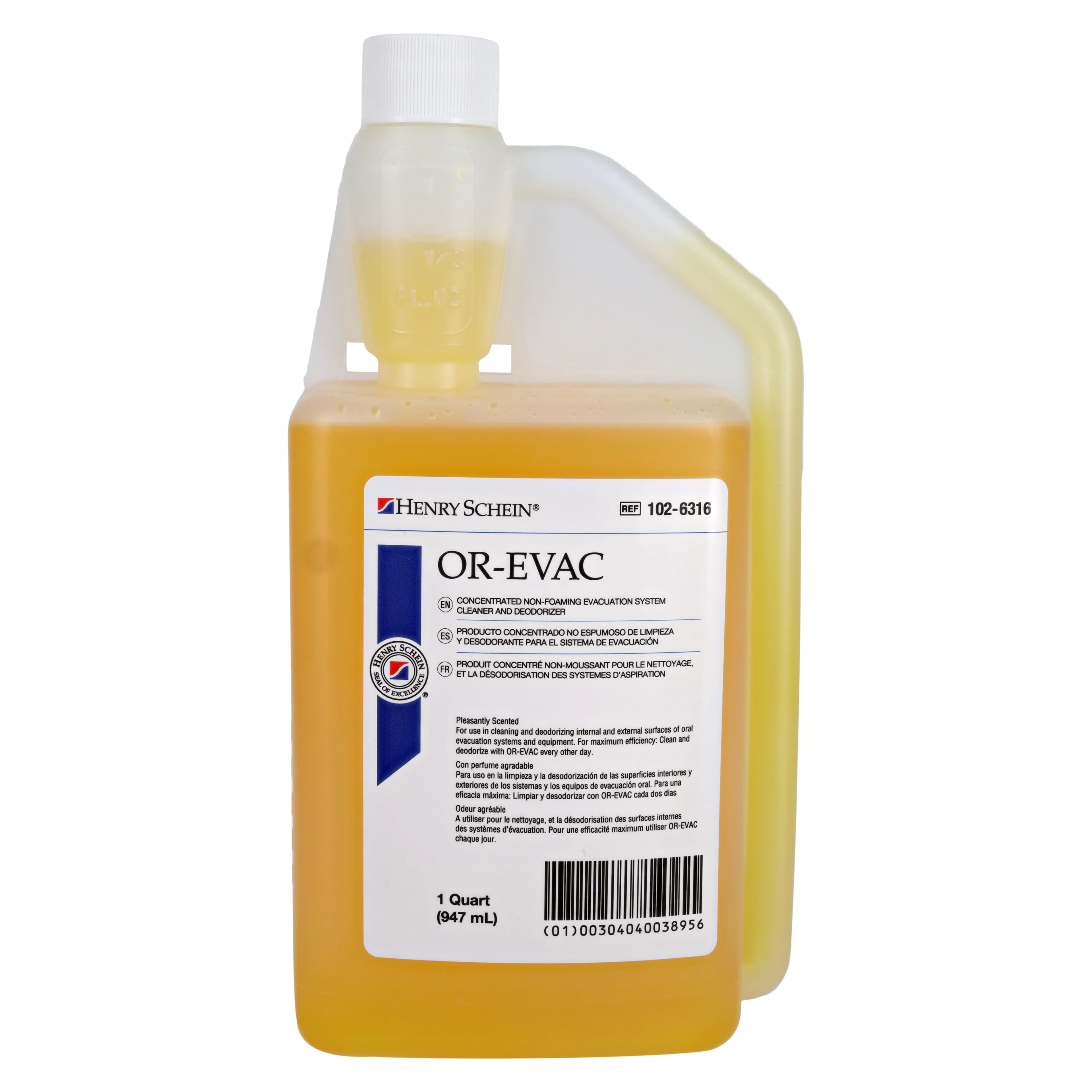 OR-Evac Evacuation System Cleaner, Concentrated Liquid, Lemon Scent, 32 oz Bottle - OR-Evac Evacuation System Cleaner - Image 1