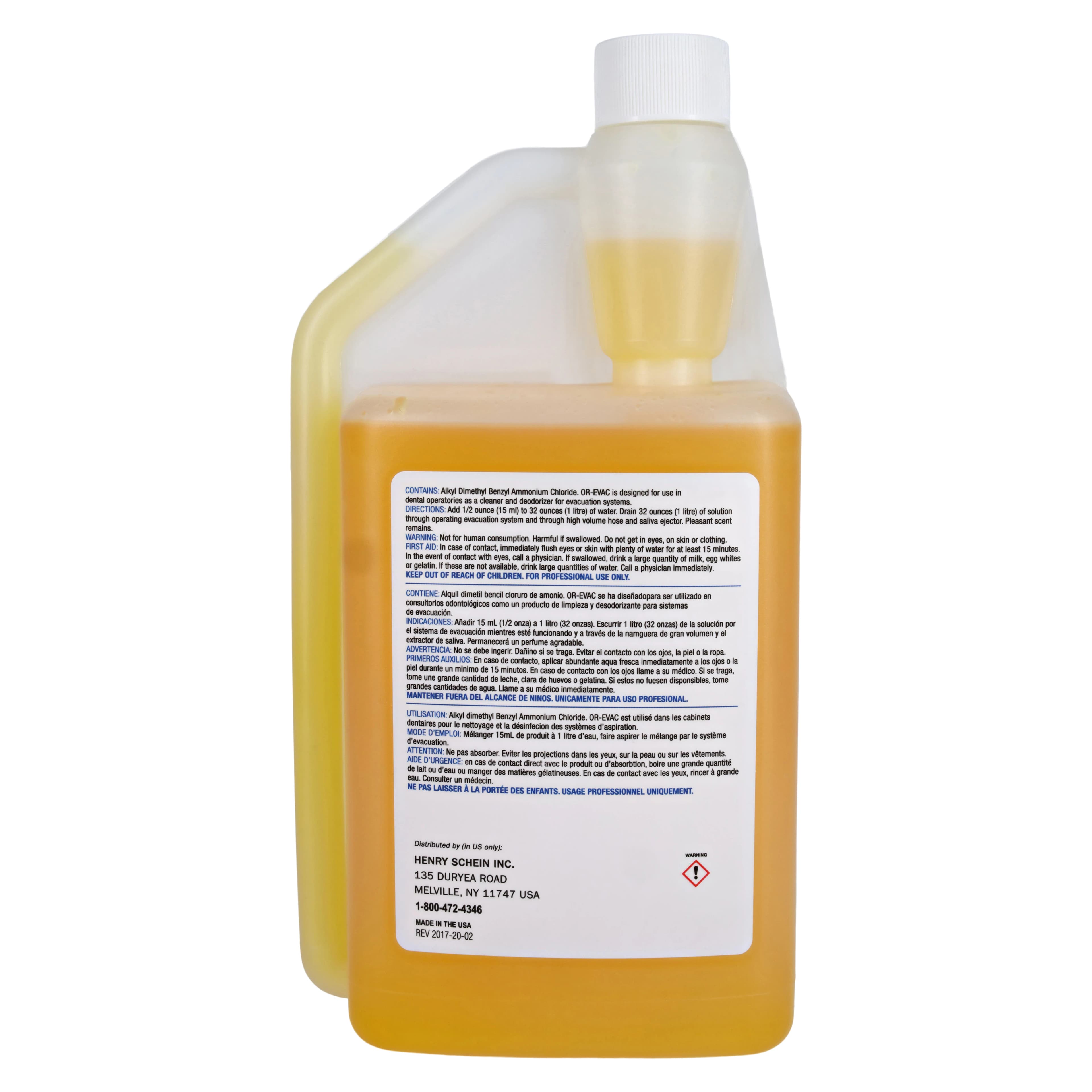 OR-Evac Evacuation System Cleaner, Concentrated Liquid, Lemon Scent, 32 oz Bottle thumbnail 2
