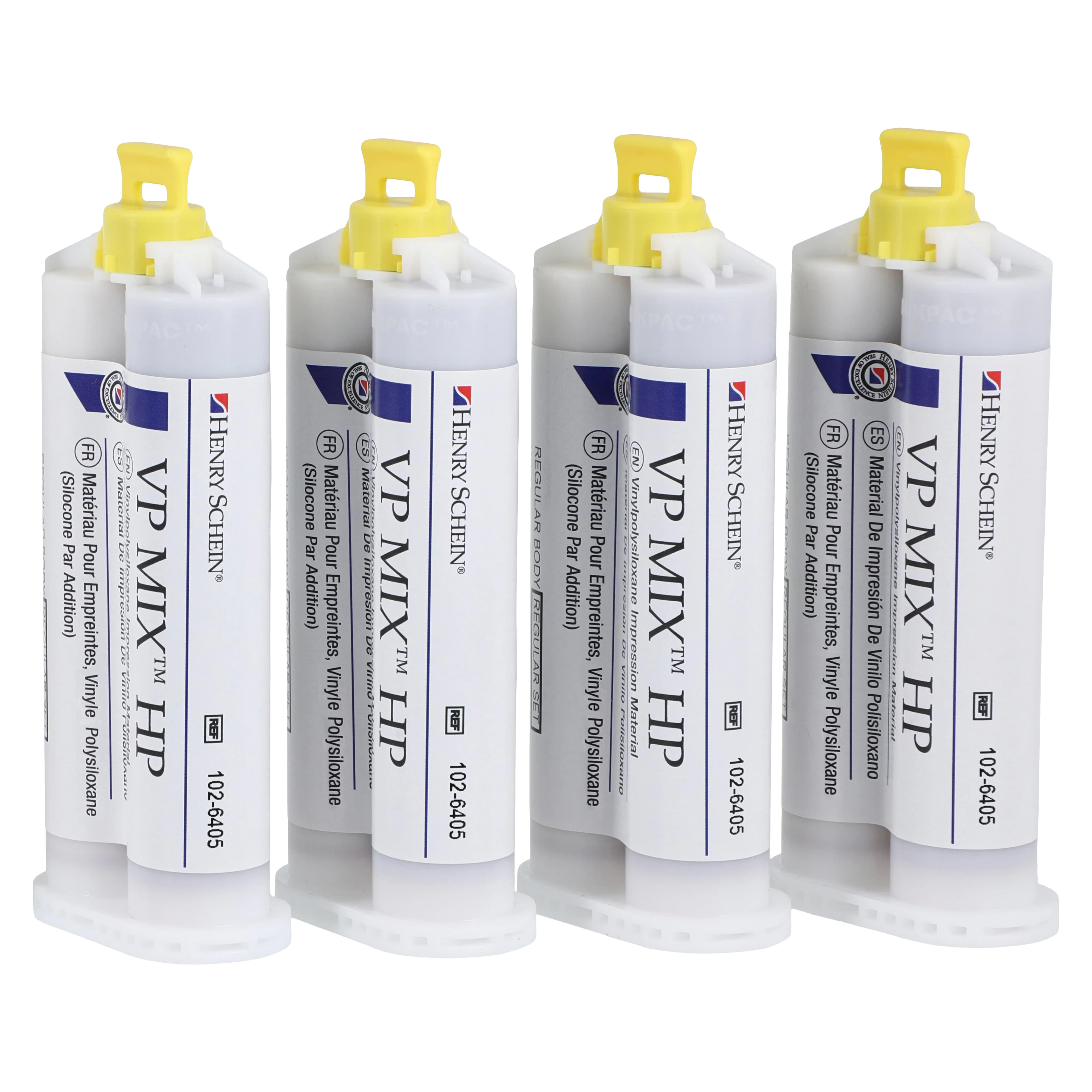 VP Mix HP Impression Material, Vinylpolysiloxane, Regular Set, Regular Body, Mint, 4/Box - VP Mix HP Reg Set Mint - Image 1