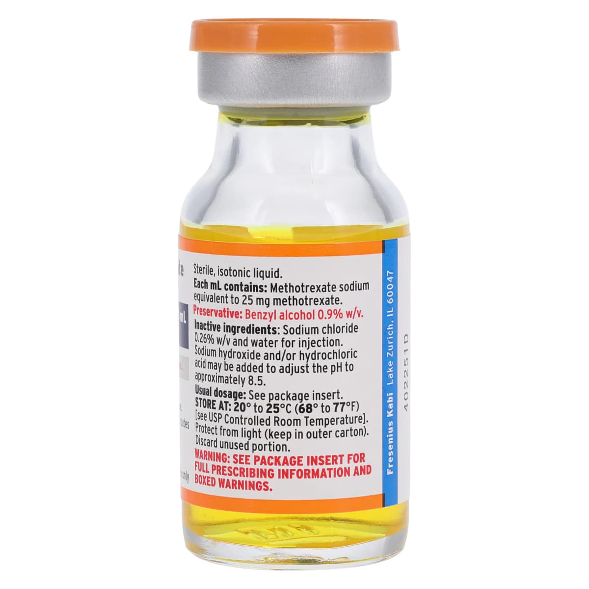 Methotrexate Sodium Injection, 25 mg/mL, 10 mL Vial, Preserved thumbnail 4
