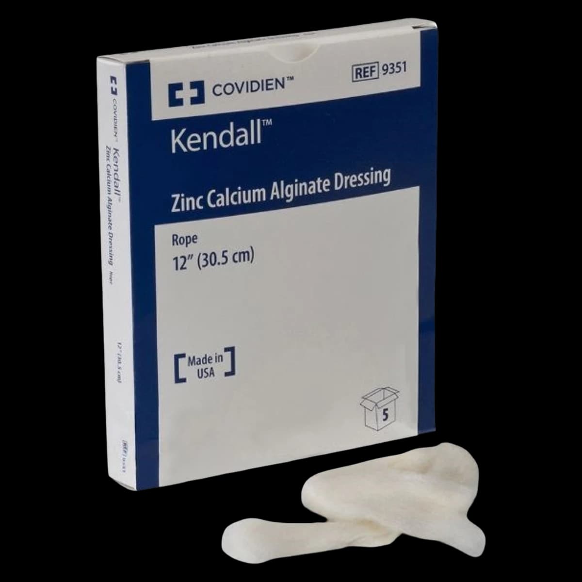Cardinal Health Calcium Alginate Rope Dressing, Sterile, 1" x 12", Absorbent, Latex-Free - Calcium Alginate Rope - Image 1