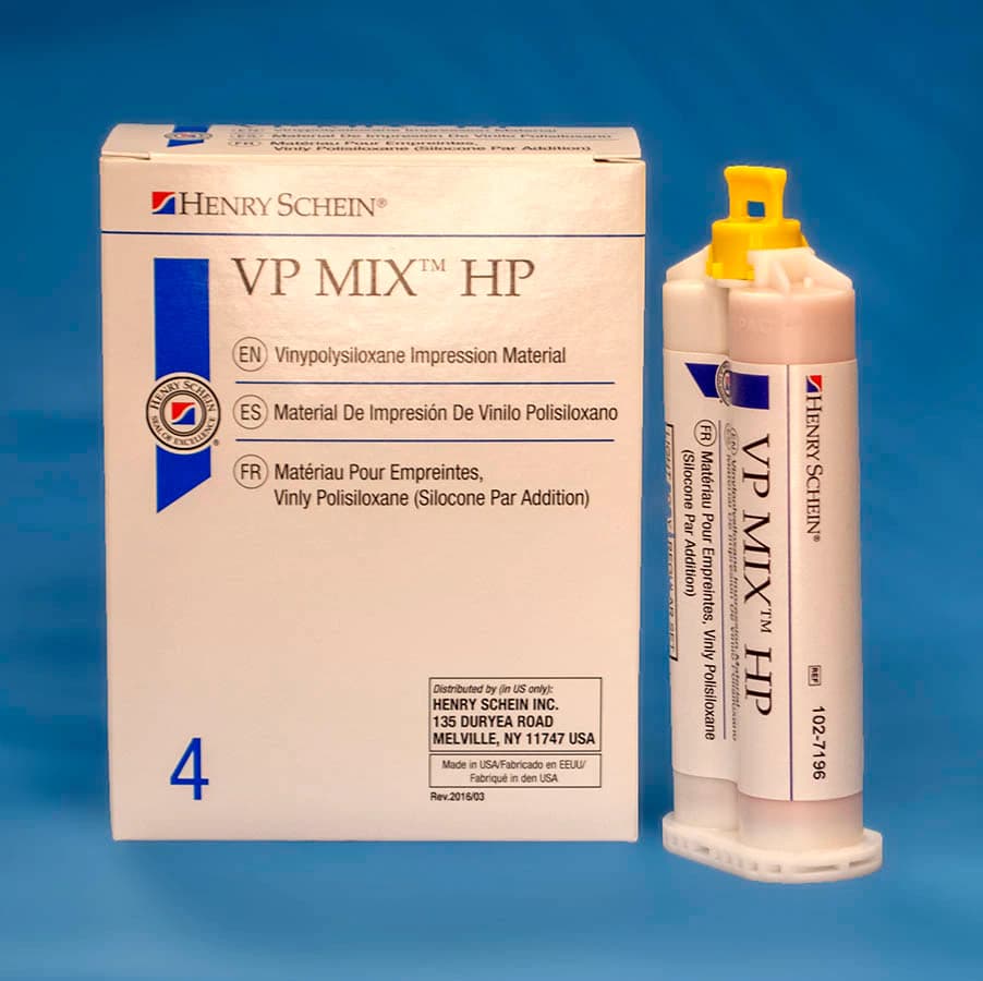 VP Mix HP VPS Impression Material, Regular Set, Light Body, Orange, Unflavored, Gluten Free, 4/Box - VP Mix HP VPS Impression Material - Image 1