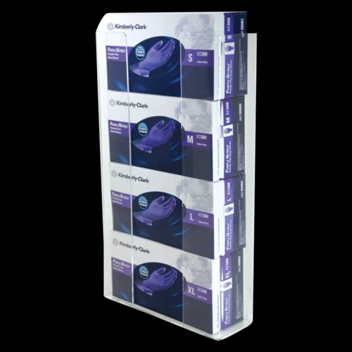 Maxi-Dispenz Acrylic Glove Box Dispenser, Quadruple, Clear, Wall Mount or Countertop thumbnail 2
