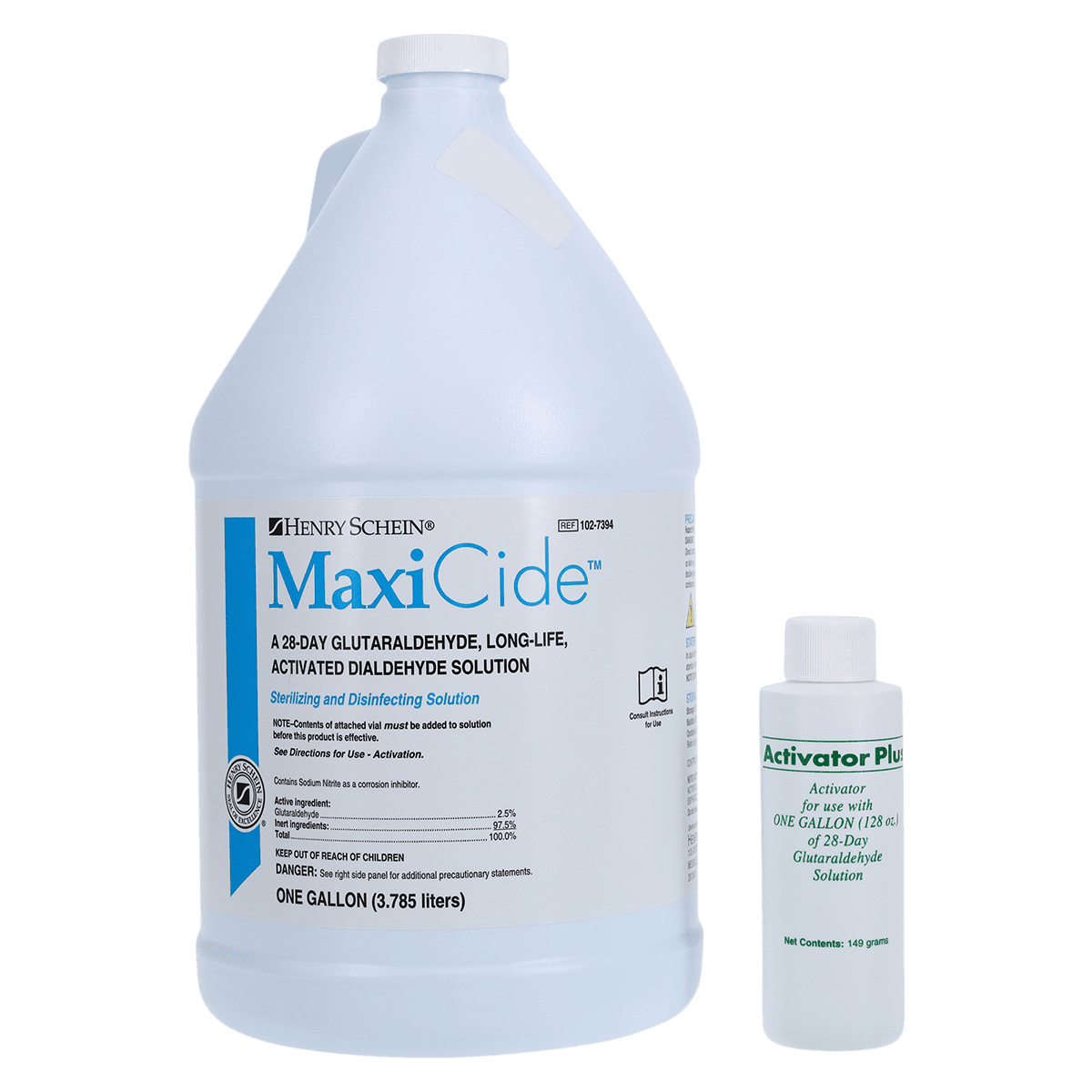 MaxiCide Instrument Disinfectant 2.5% Glutaraldehyde, 28-Day, 1 Gallon with Activator, No Dilution Required - Maxicide w/Activator 2.5% - Image 1