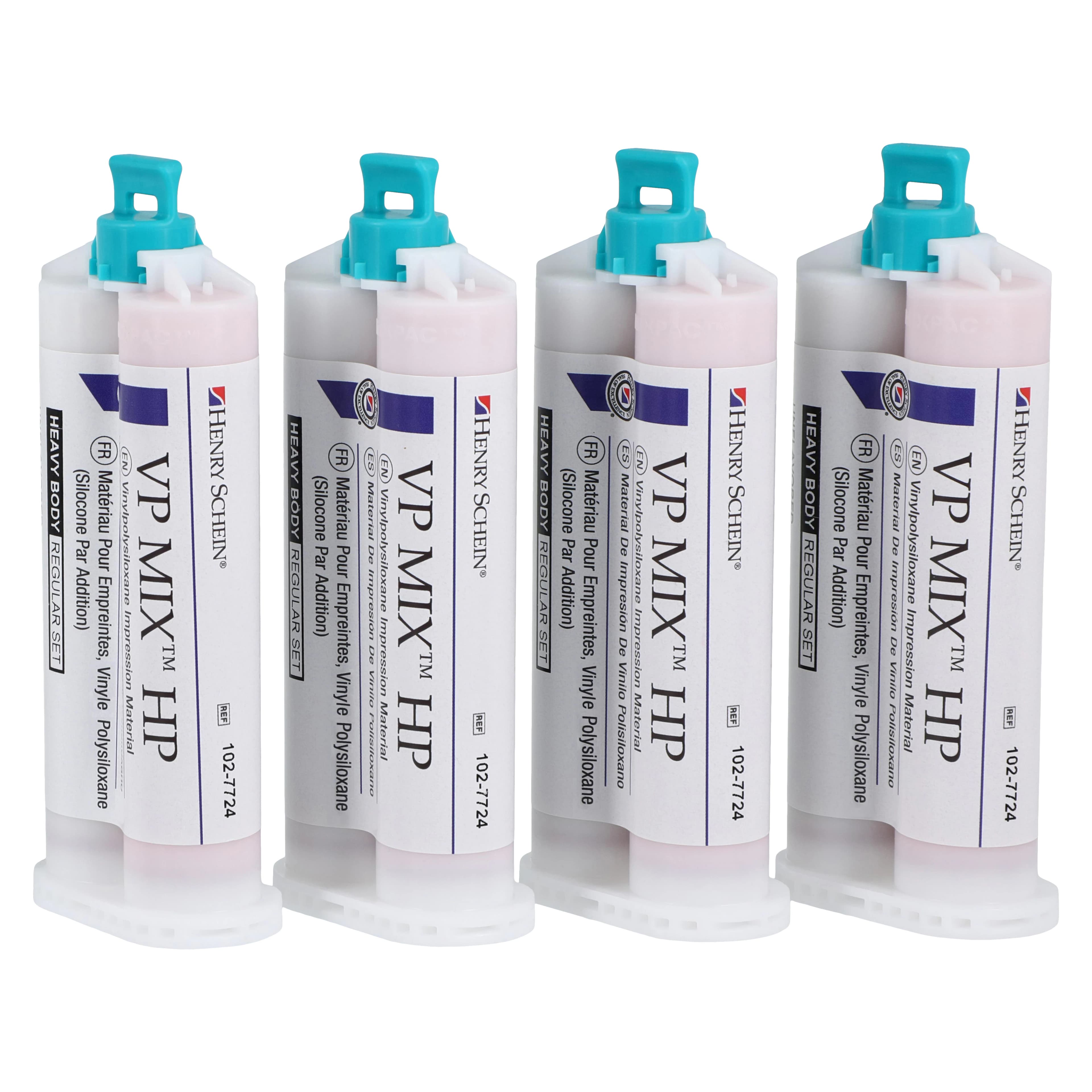 VP Mix HP VPS Impression Material, Regular Set, Heavy Body, Rose, Unflavored, Gluten Free, 4/Box - VP Mix HP VPS Impression Material - Image 1