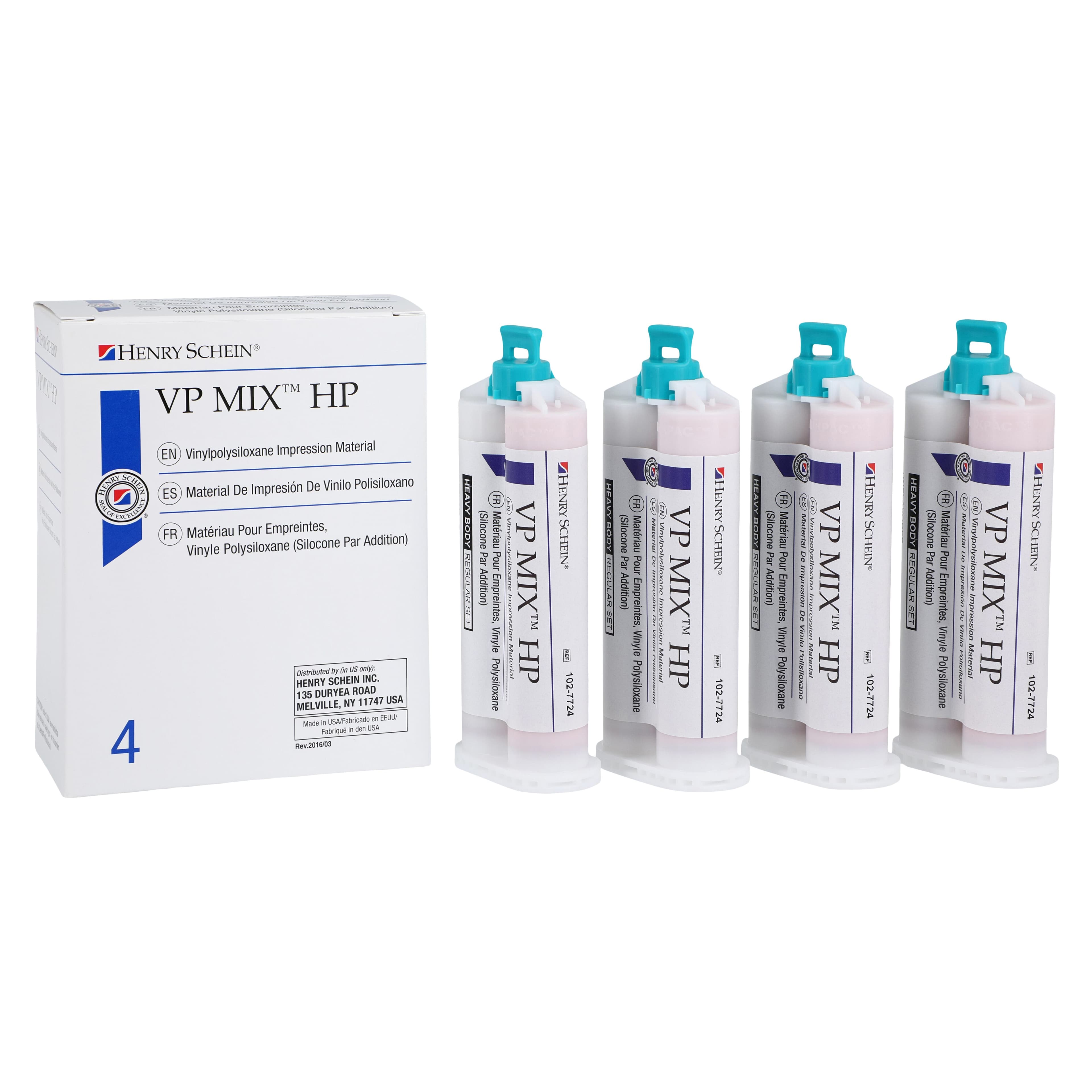 VP Mix HP VPS Impression Material, Regular Set, Heavy Body, Rose, Unflavored, Gluten Free, 4/Box thumbnail 3