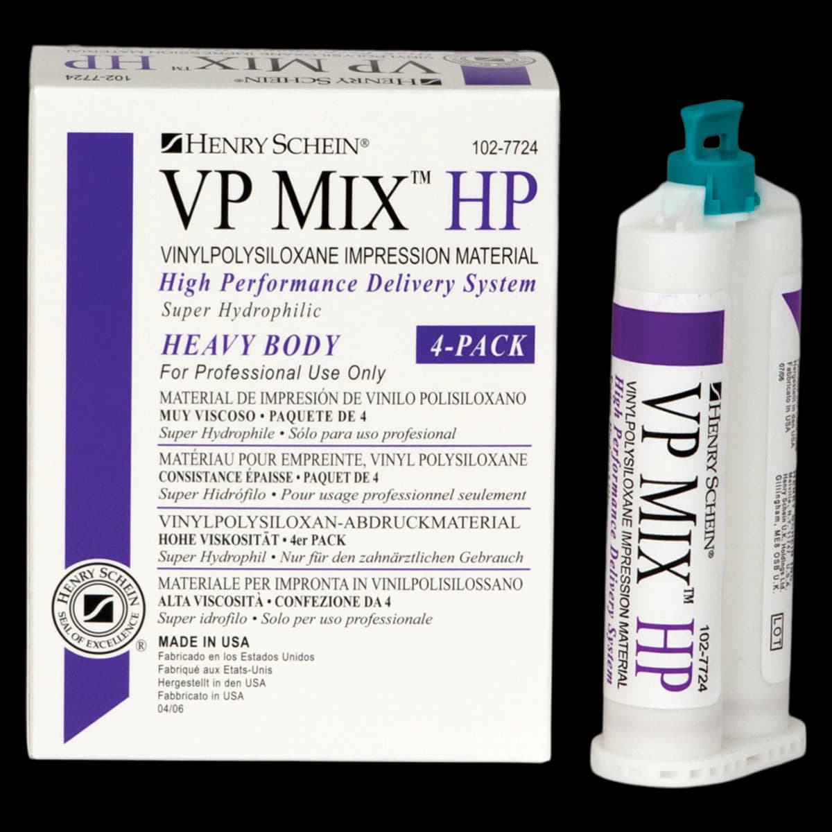 VP Mix HP VPS Impression Material, Regular Set, Heavy Body, Rose, Unflavored, Gluten Free, 4/Box thumbnail 2