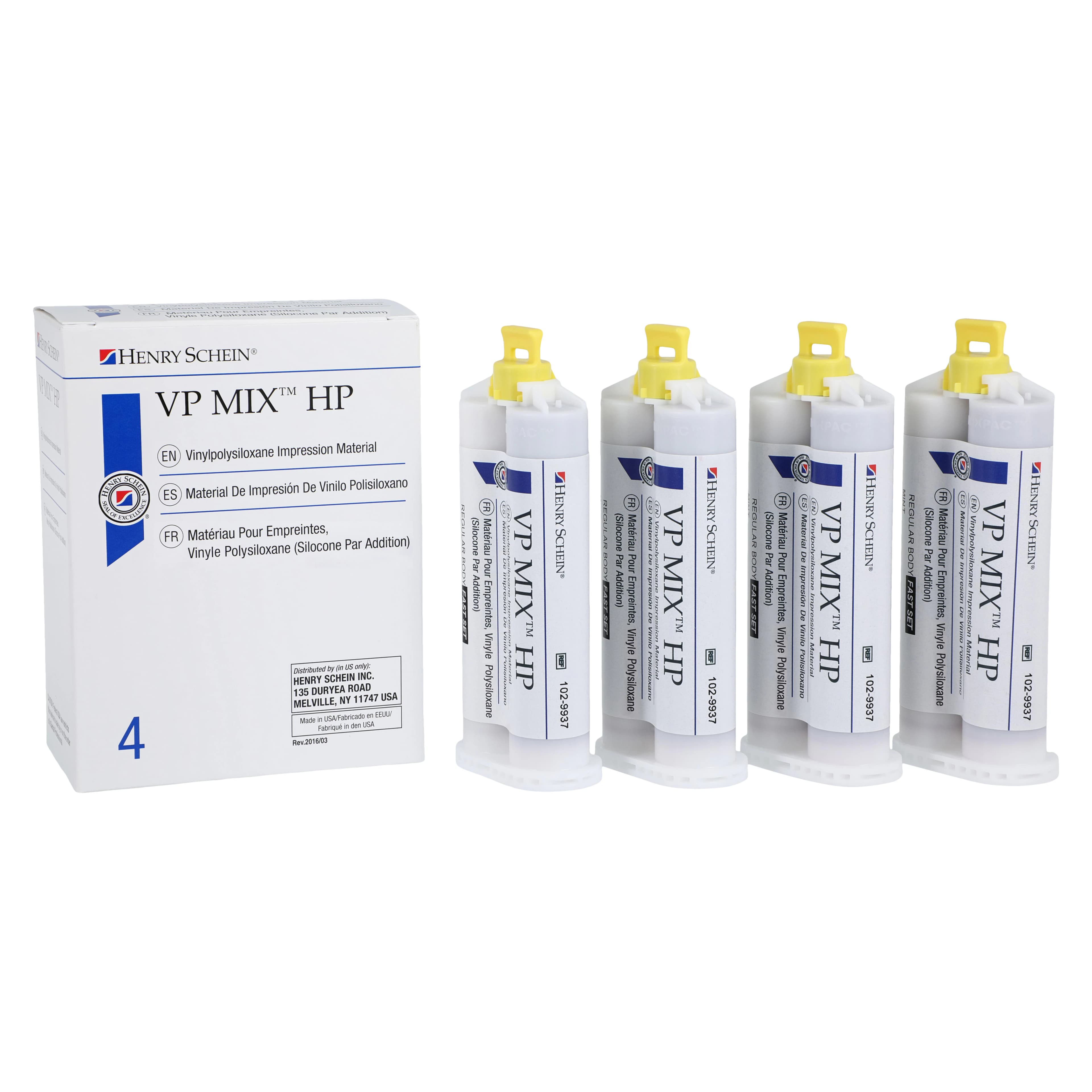 VP Mix HP Fast Set Mint Impression Material, Vinylpolysiloxane, Regular Body, 4/Box thumbnail 3