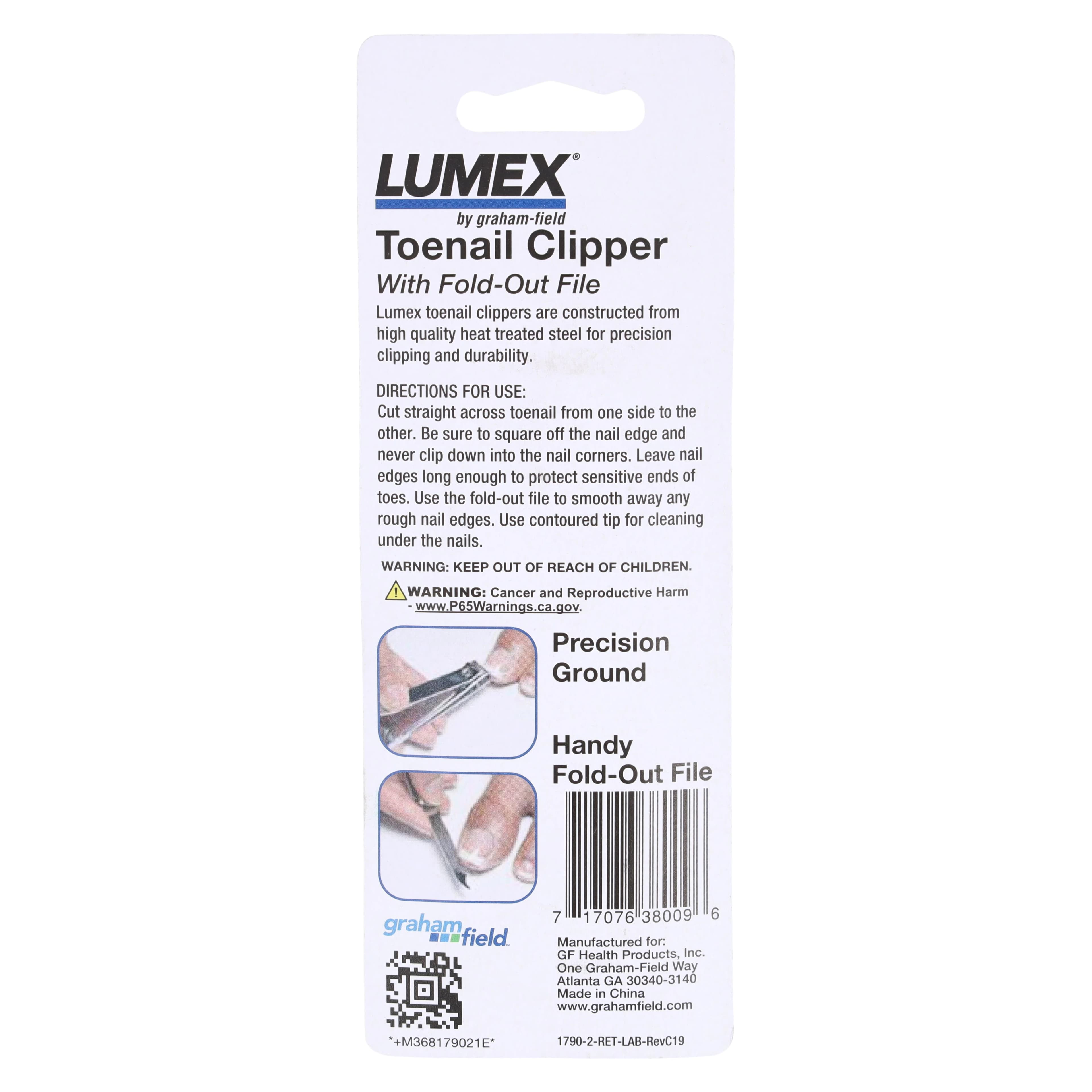 Grafco Toenail Clipper, 3-1/4" x 1/2", Nickel Chrome Plated, Each thumbnail 2