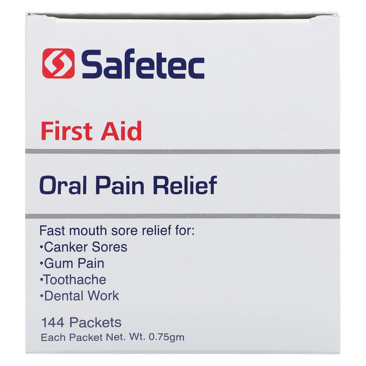 Safetec Anesthetic Gel 20% Benzocaine Oral Pain Relief Gel, 0.75 g Packets, 144/Box thumbnail 7