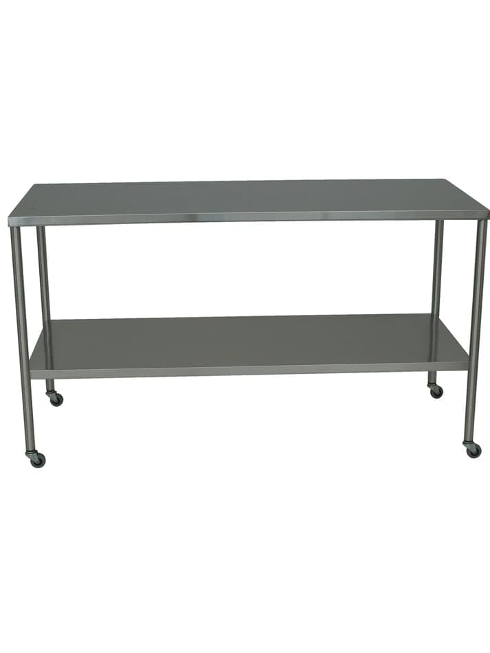 UMF Medical Instrument Table, Stainless Steel with Shelf, 24" x 60" x 34" - Table Instrument SS w/Shelf - Image 1