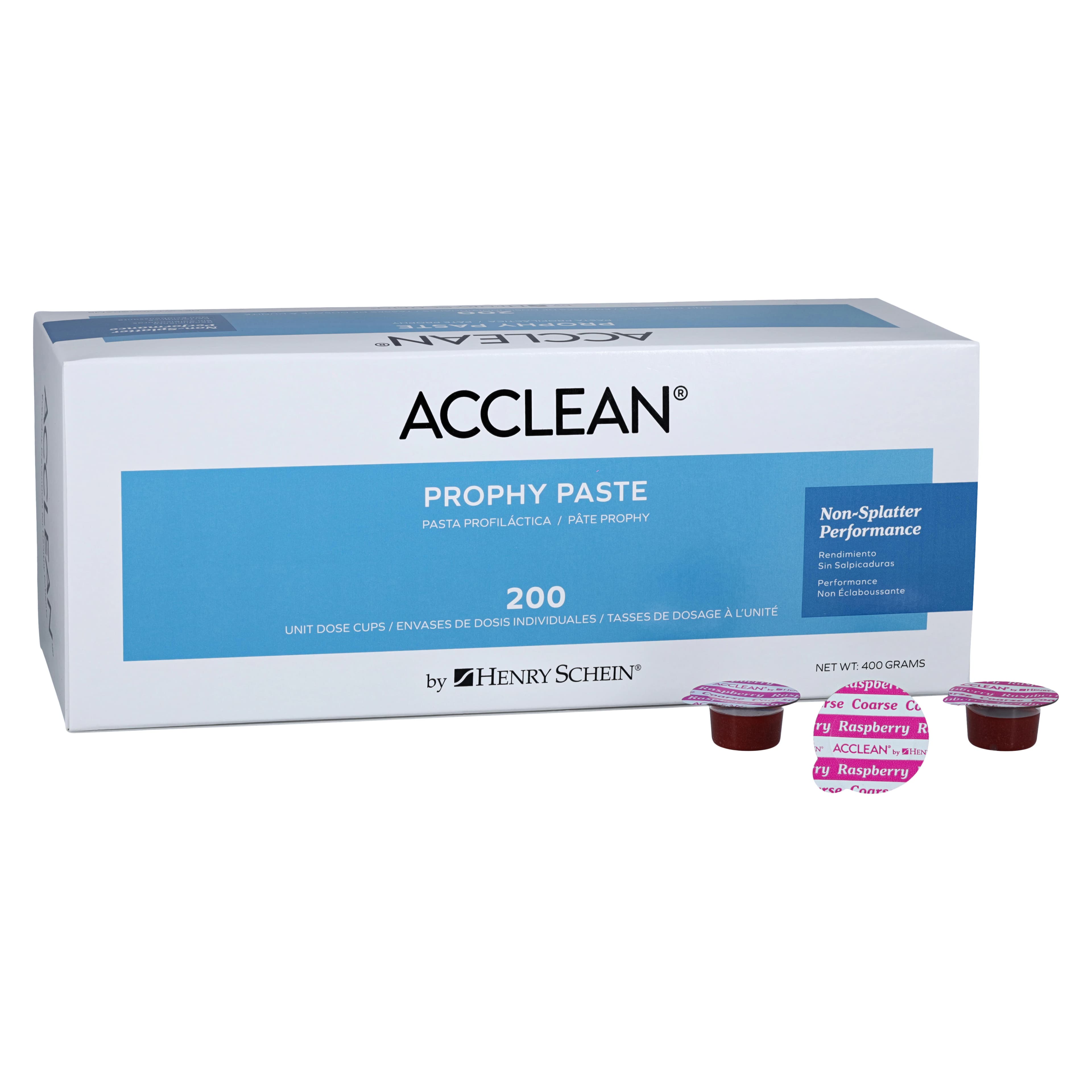 Acclean Prophy Paste Coarse, Raspberry, Gluten Free, Unit Dose Cups, 200/Box - Acclean Prophy Paste Coarse - Image 1