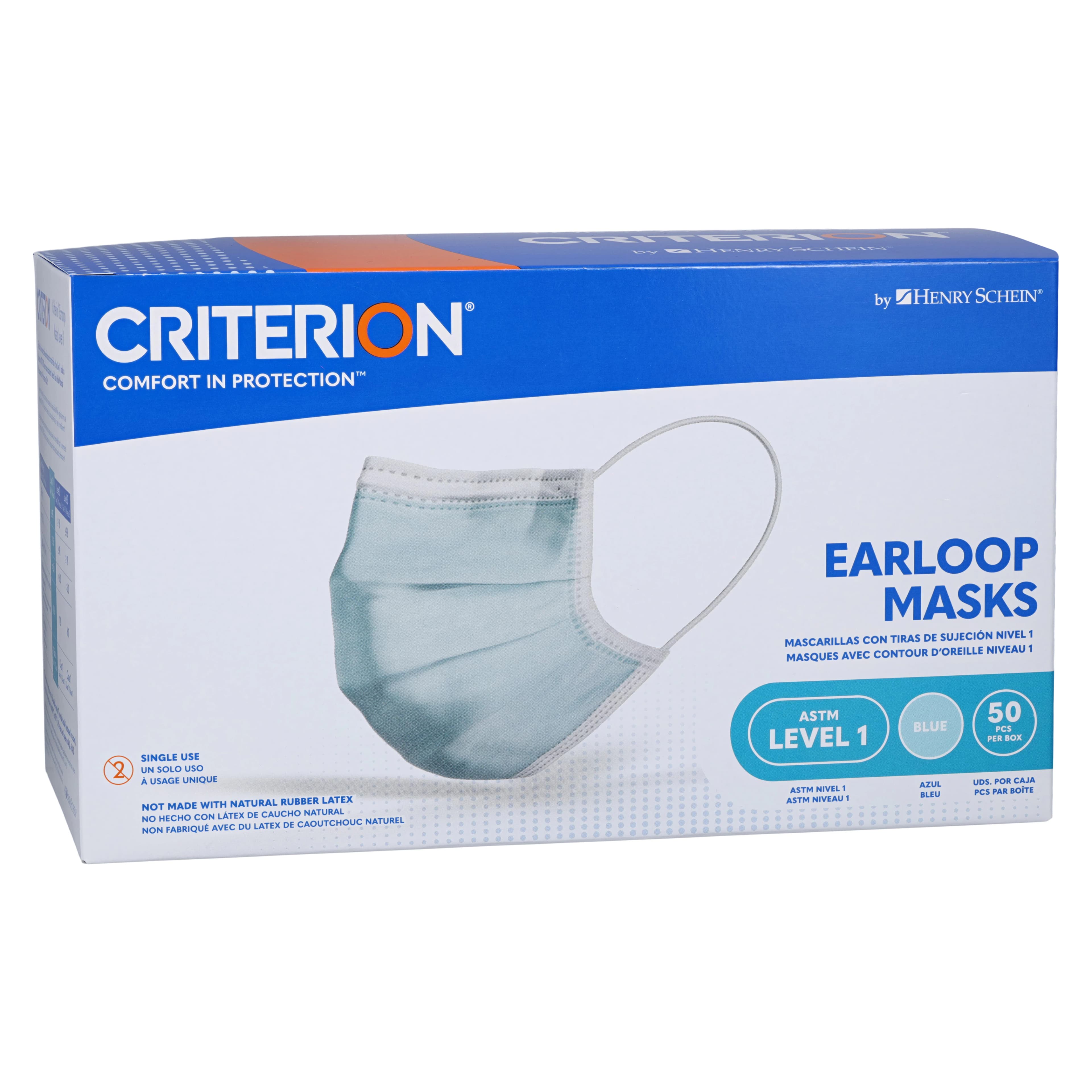 Criterion Earloop Procedure Masks ASTM Level 1, Blue, Adult, 50/Box thumbnail 4