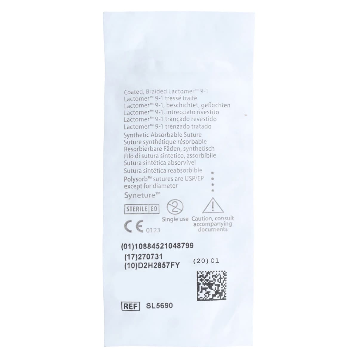 Medtronic Polysorb Suture, 4-0, 18" Polyester Braid, Absorbable, P-13 Premium Reverse Cutting 3/8 Circle Needle 13mm, Coated, Undyed, 36/Case thumbnail 4