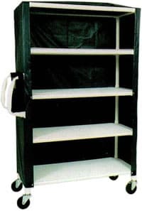 Lakeside Linen Cart, 4 Shelf, 16-1/4" x 27-1/2" x 46", with 4 Swivel Casters - Cart Linen 4 Shelf - Image 1