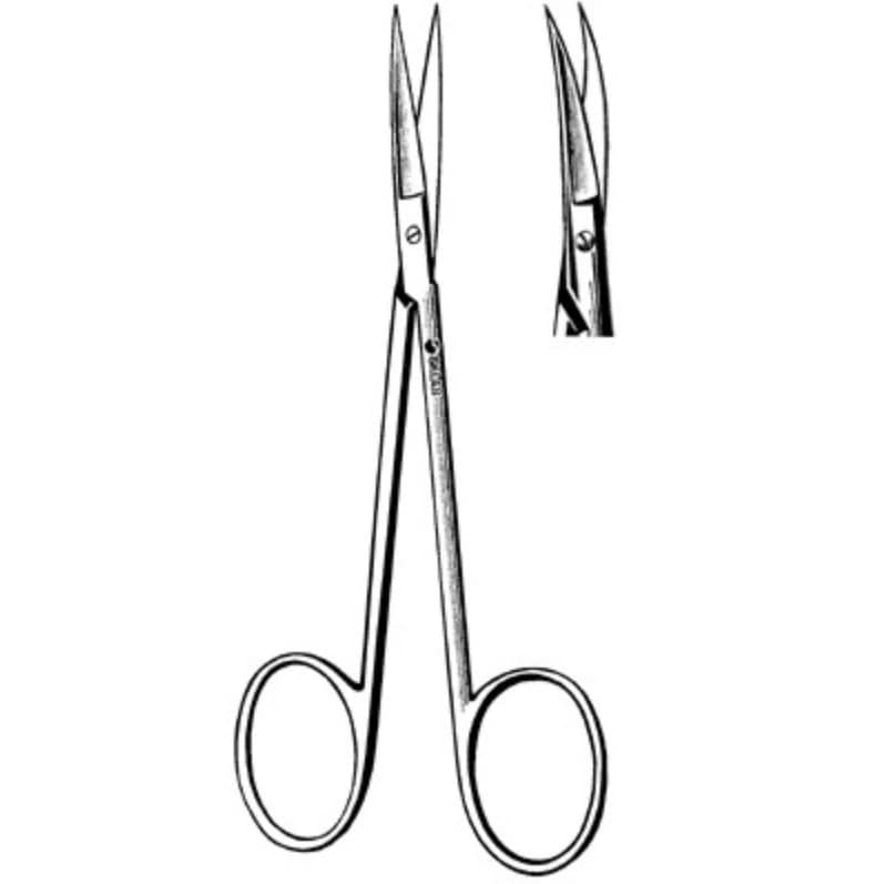 Sklar Instruments Iris Scissors, Curved, Sharp, 3-1/2", Stainless Steel, Non-Sterile, Reusable - Scissors Iris Curved Sharp - Image 1