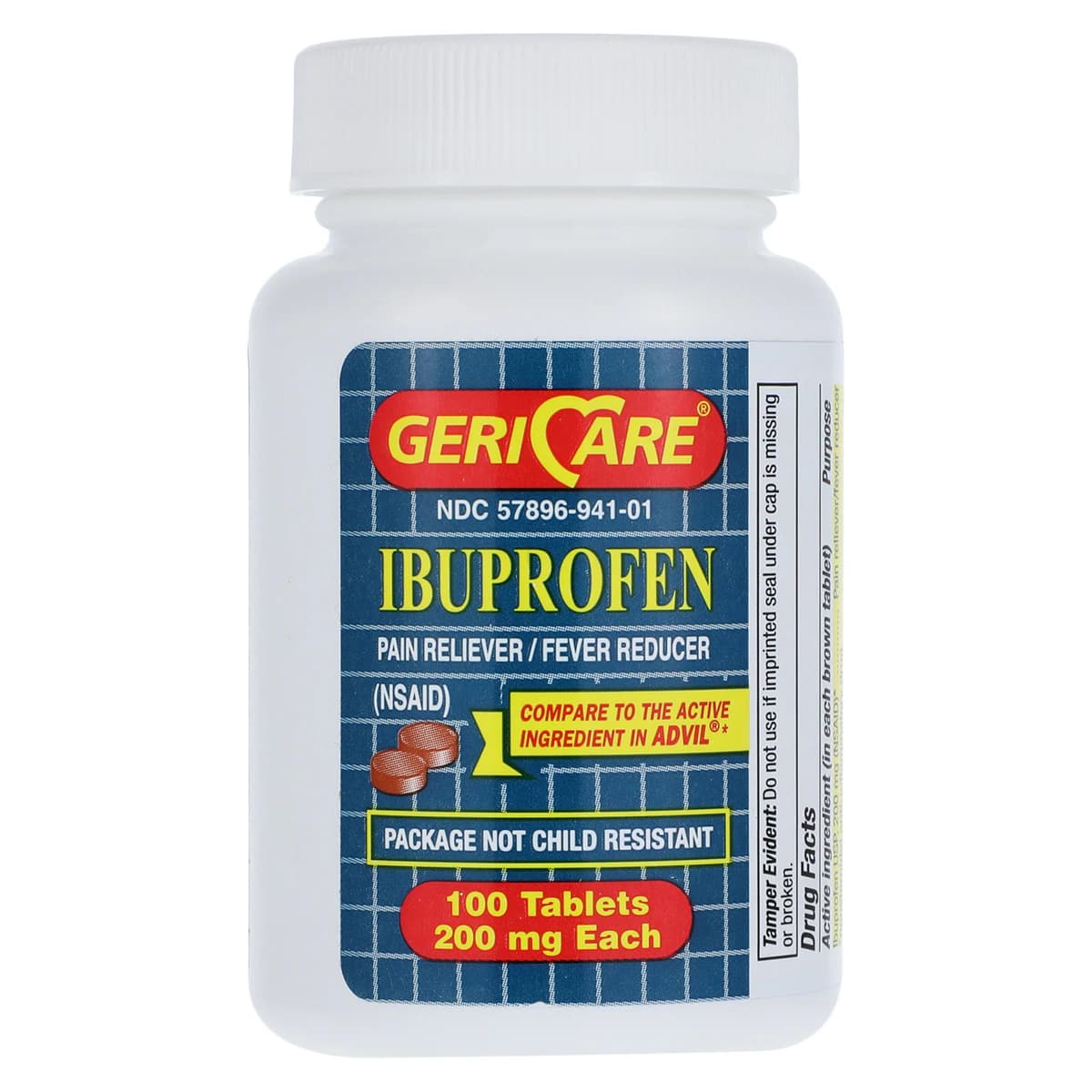 Geri-Care Ibuprofen Tablets, 200mg, 100/Bottle - Ibuprofen Tablets - Image 1