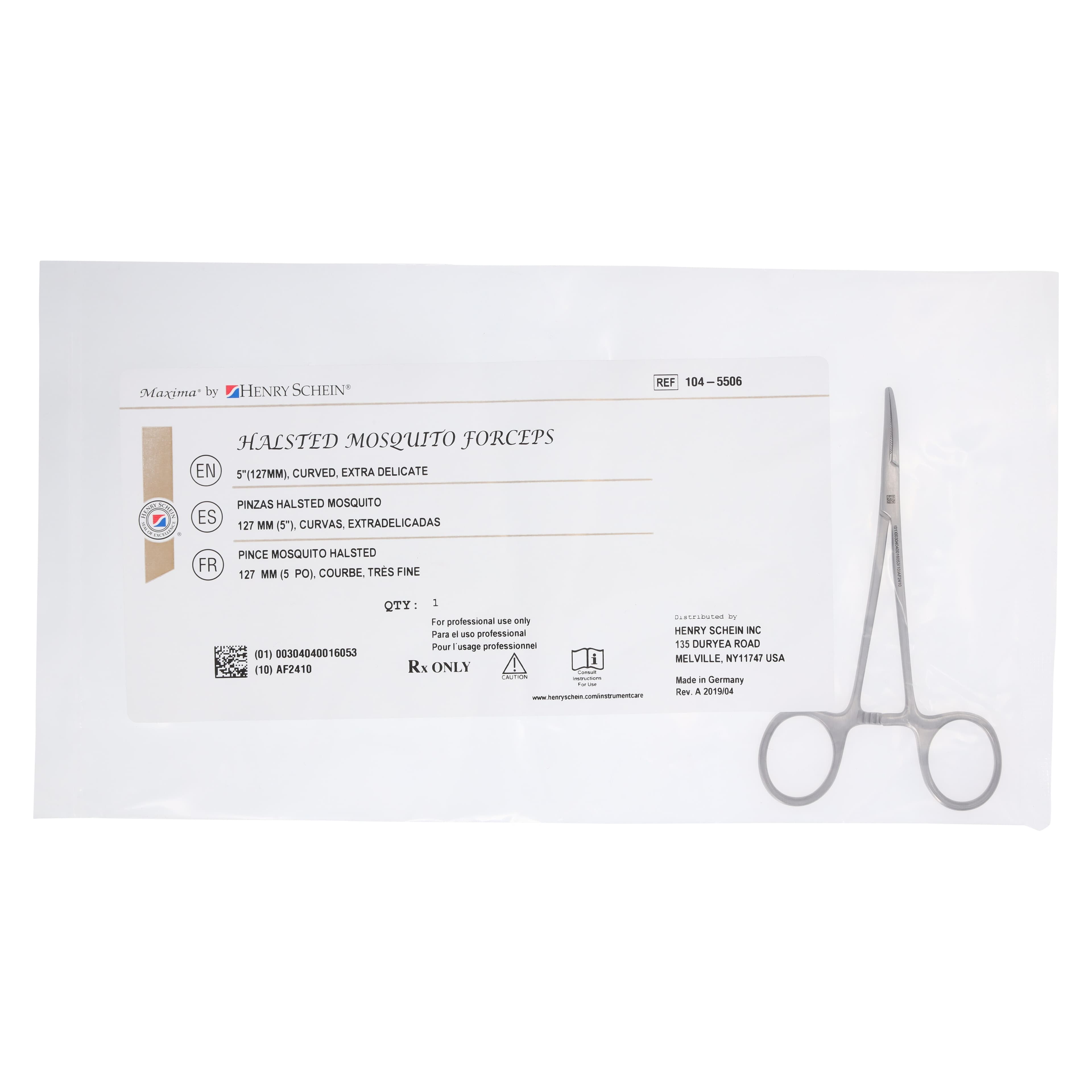 Henry Schein Halsted Mosquito Hemostatic Forceps, Curved, 5" Stainless Steel, Autoclavable, Each thumbnail 6