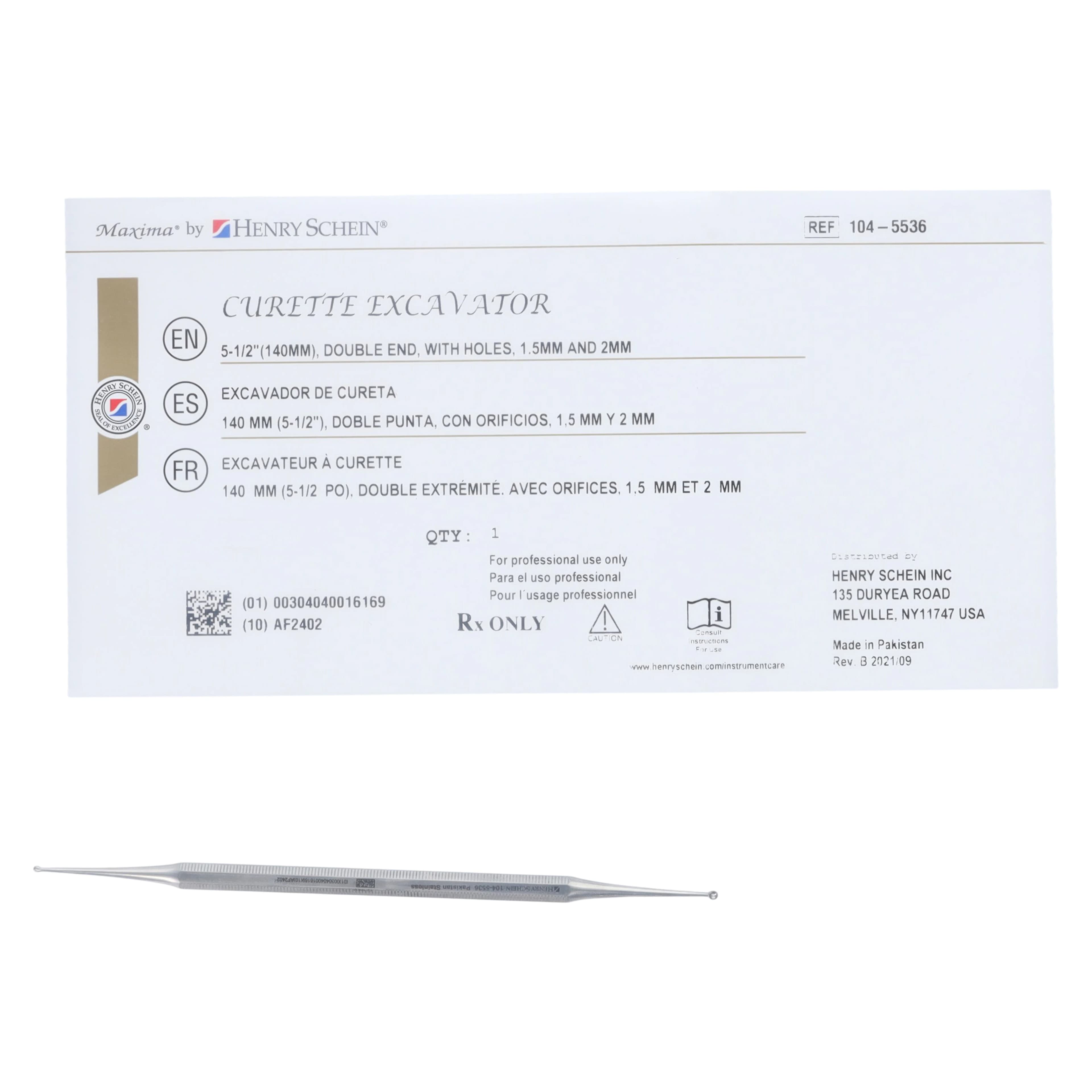 Henry Schein Excavator Curette, Stainless Steel, DE thumbnail 6