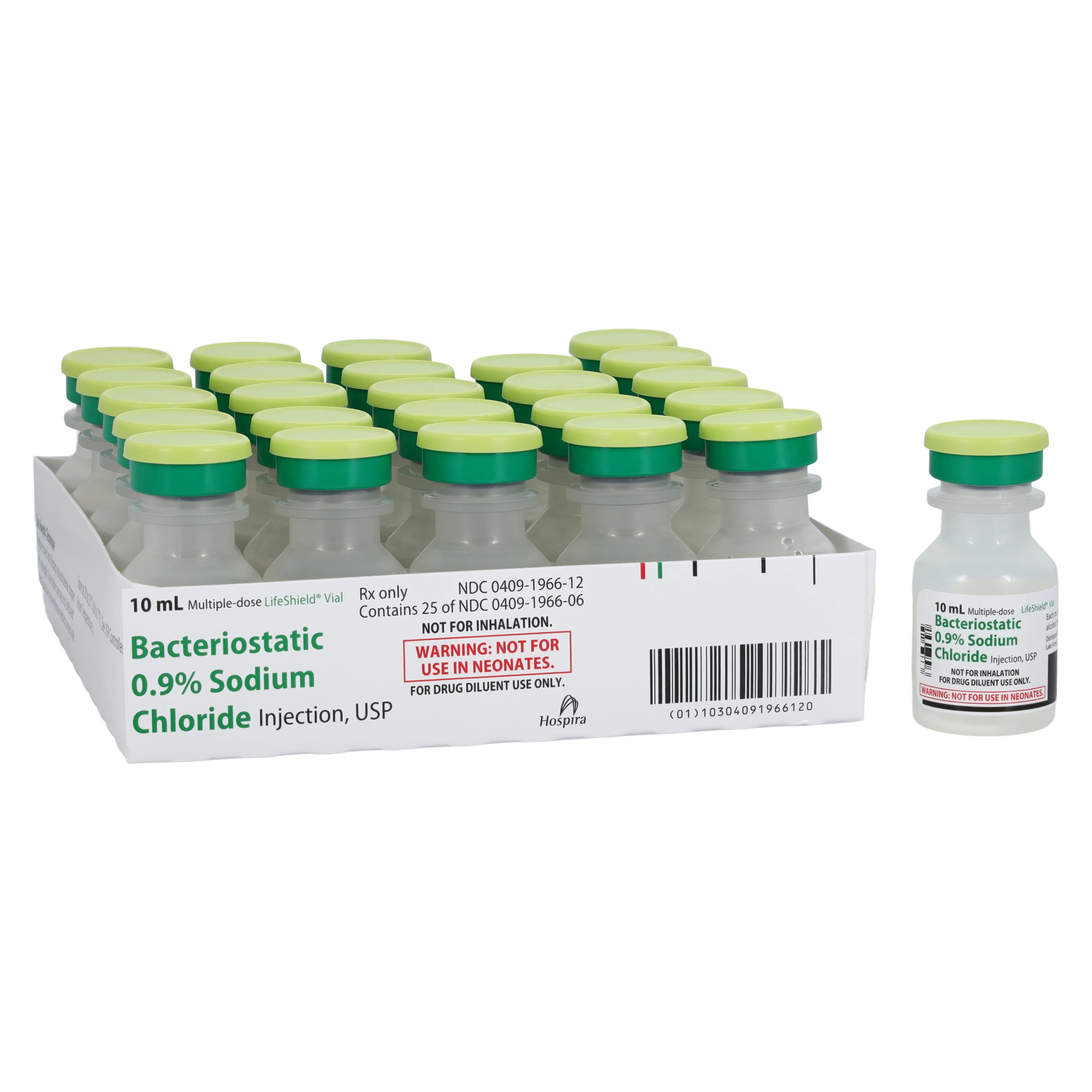 Sodium Chloride 0.9% Bacteriostatic Injection, Multiple-Dose Vial, 10 mL, 25/Box, Pfizer thumbnail 2
