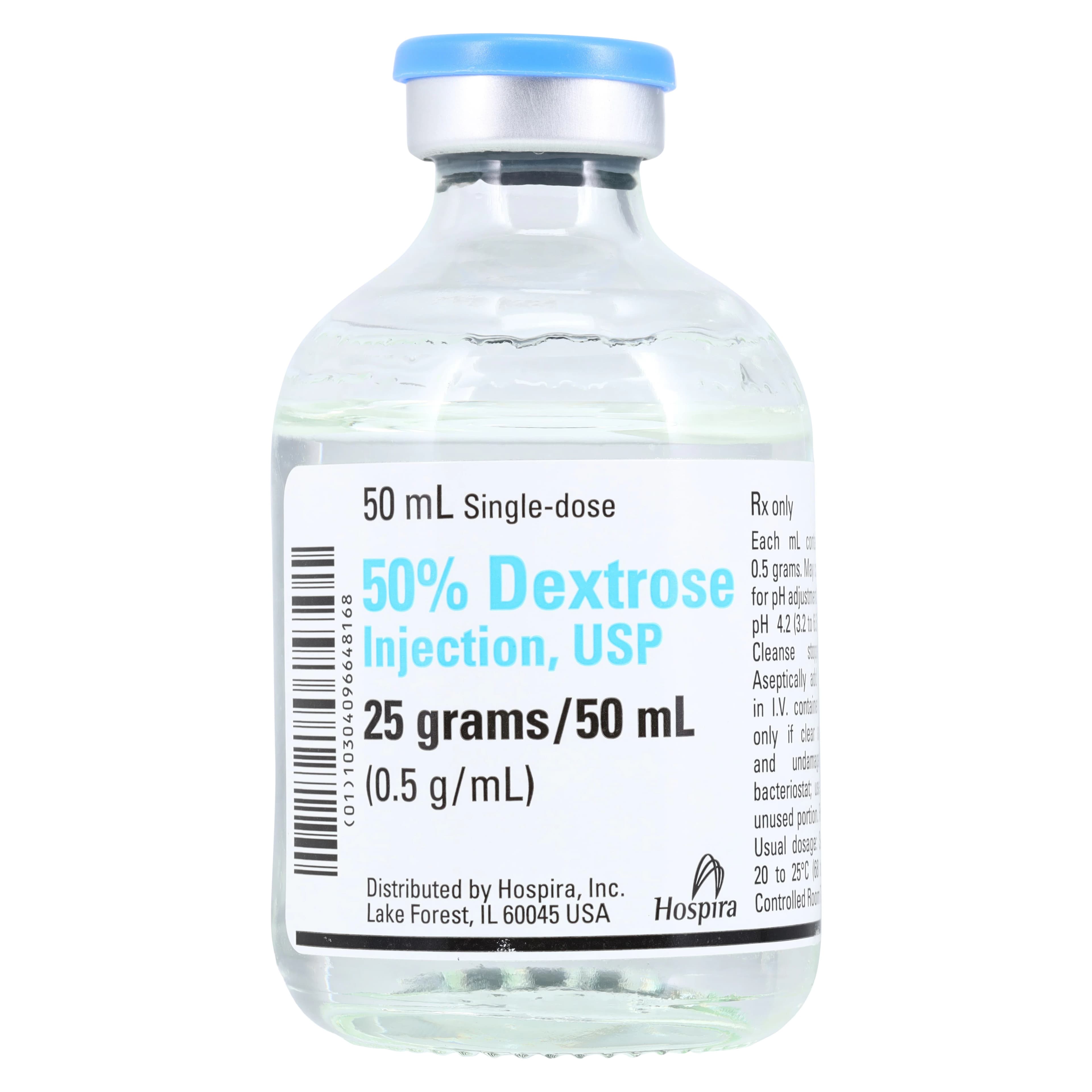 Dextrose 50% Injection, Preservative-Free, Single-Dose Vial, 50mL, 25/Package thumbnail 3