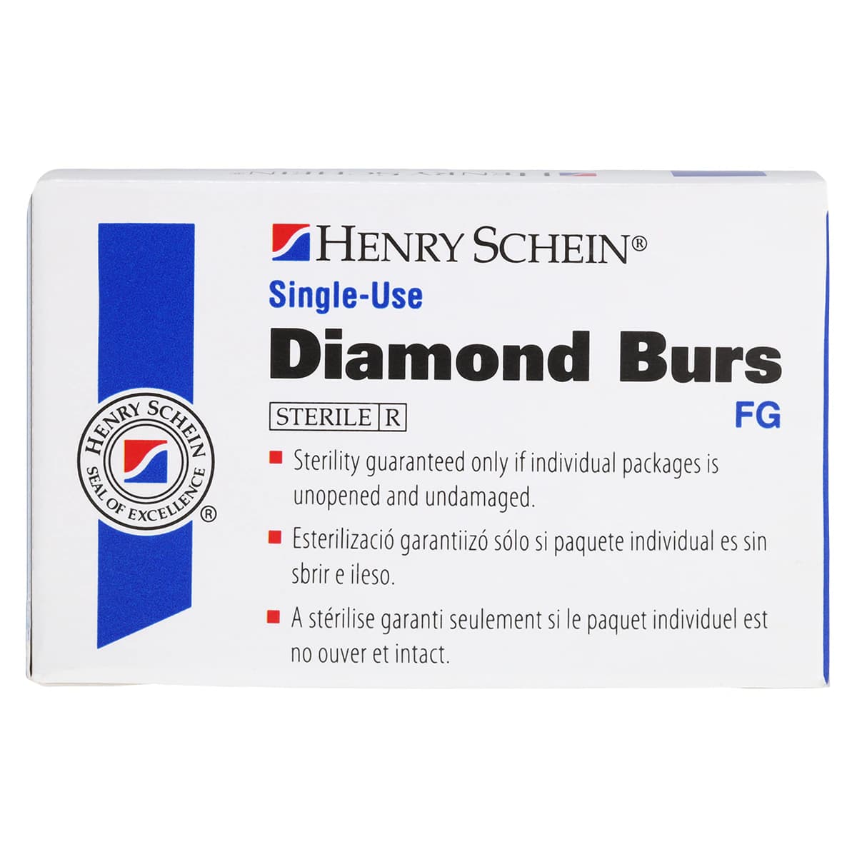 HSI Round FG Diamond Burs, Single Use, Coarse, 801-010C, 25/Box thumbnail 4