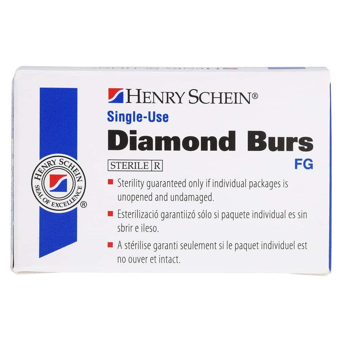 HSI Round End Taper FG Diamond Burs, Single Use, Coarse, 856-014C, 25/Box thumbnail 4