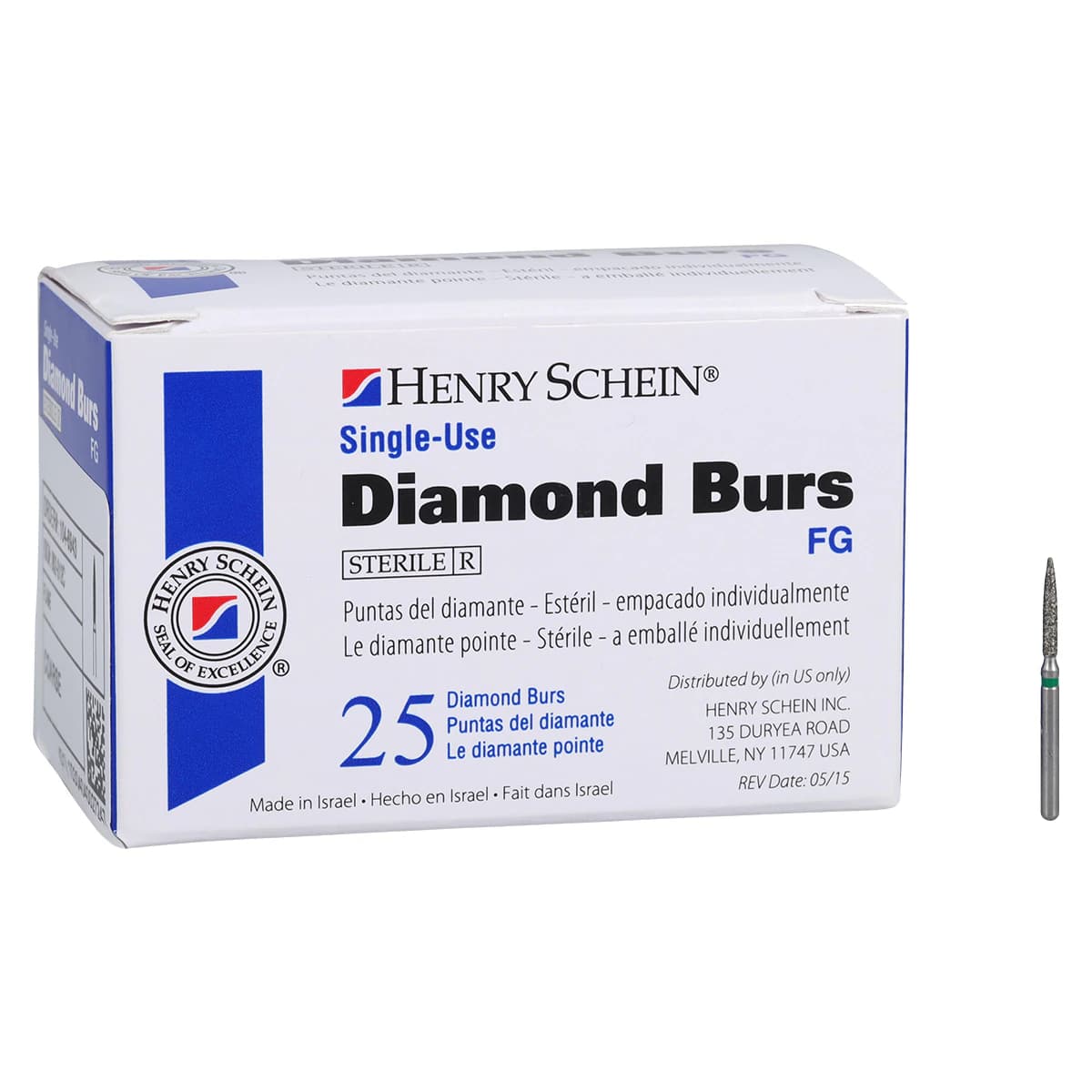 HSI Flame FG Diamond Burs, Single Use, Coarse, 862-012C, 25/Box thumbnail 5