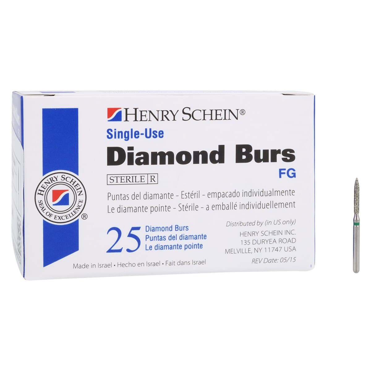 HSI Flame FG Diamond Burs, Single Use, Coarse, 862-014C, 25/Box thumbnail 3