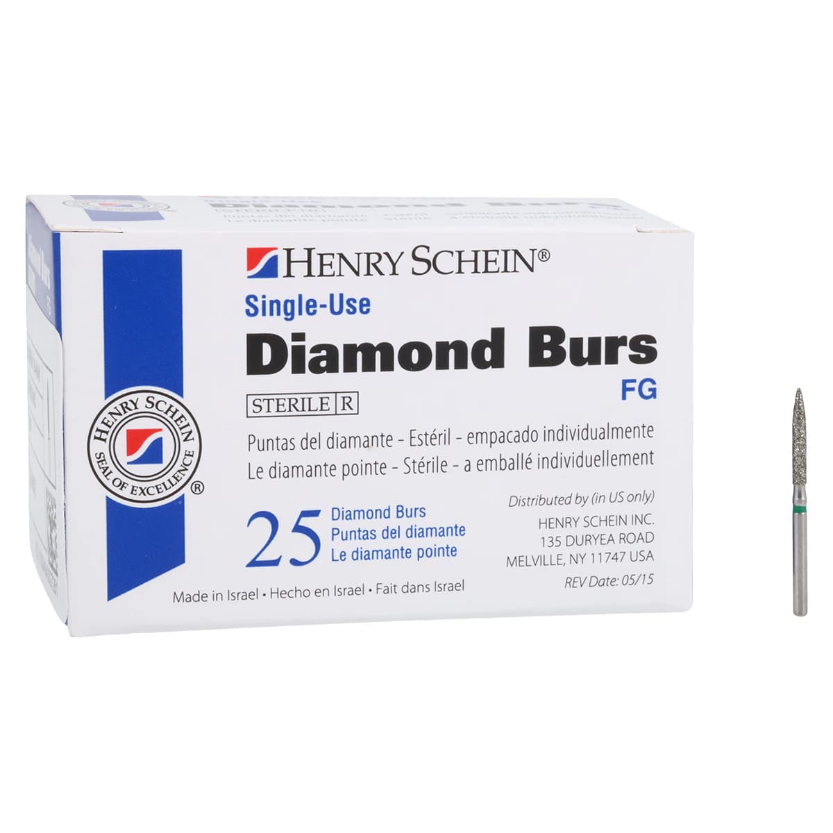 HSI Flame FG Diamond Burs, Single Use, Coarse, 862-016C, 25/Box thumbnail 3