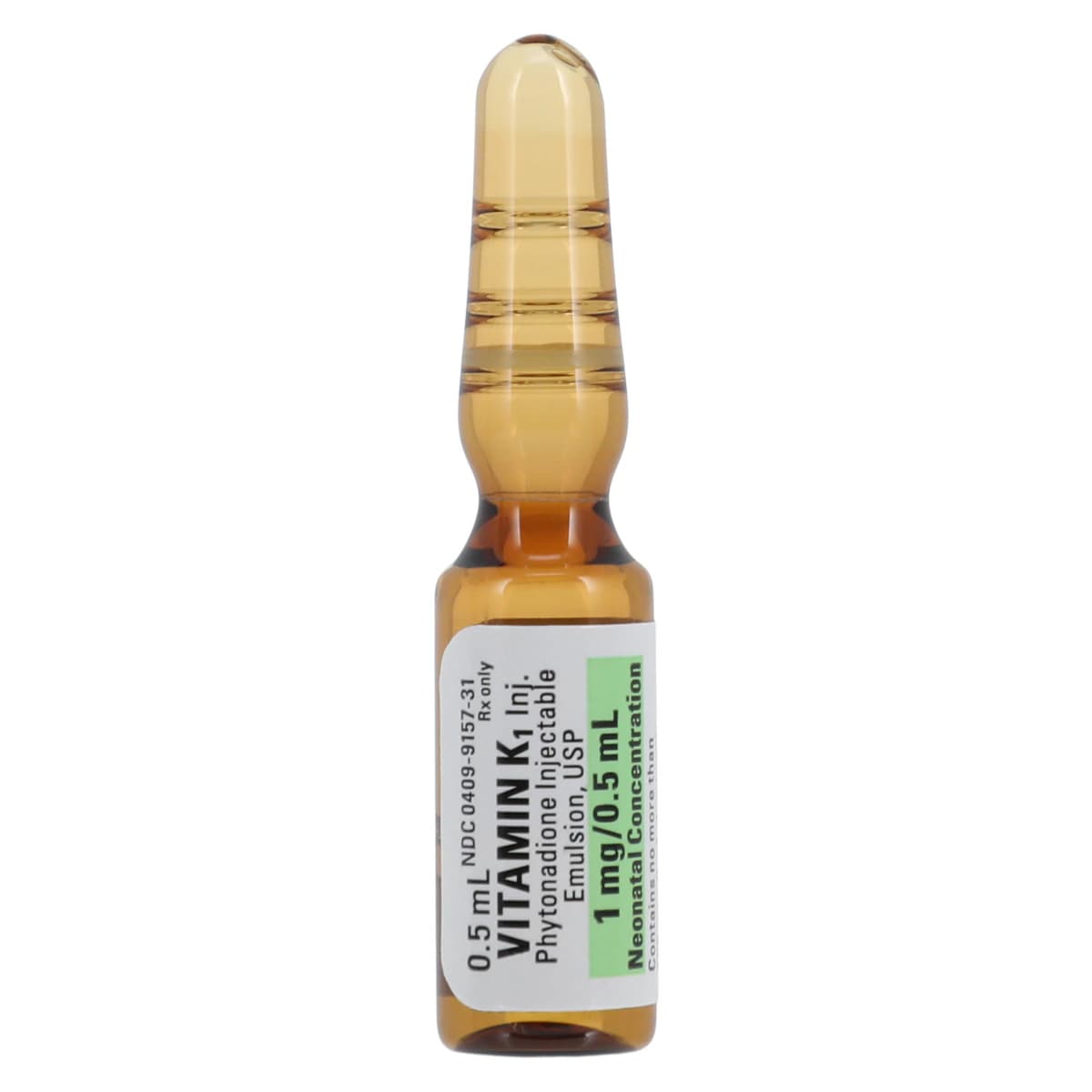 Vitamin K1 (Phytonadione) Injection 1 mg/mL, 0.5 mL Ampule, 25/Package thumbnail 2